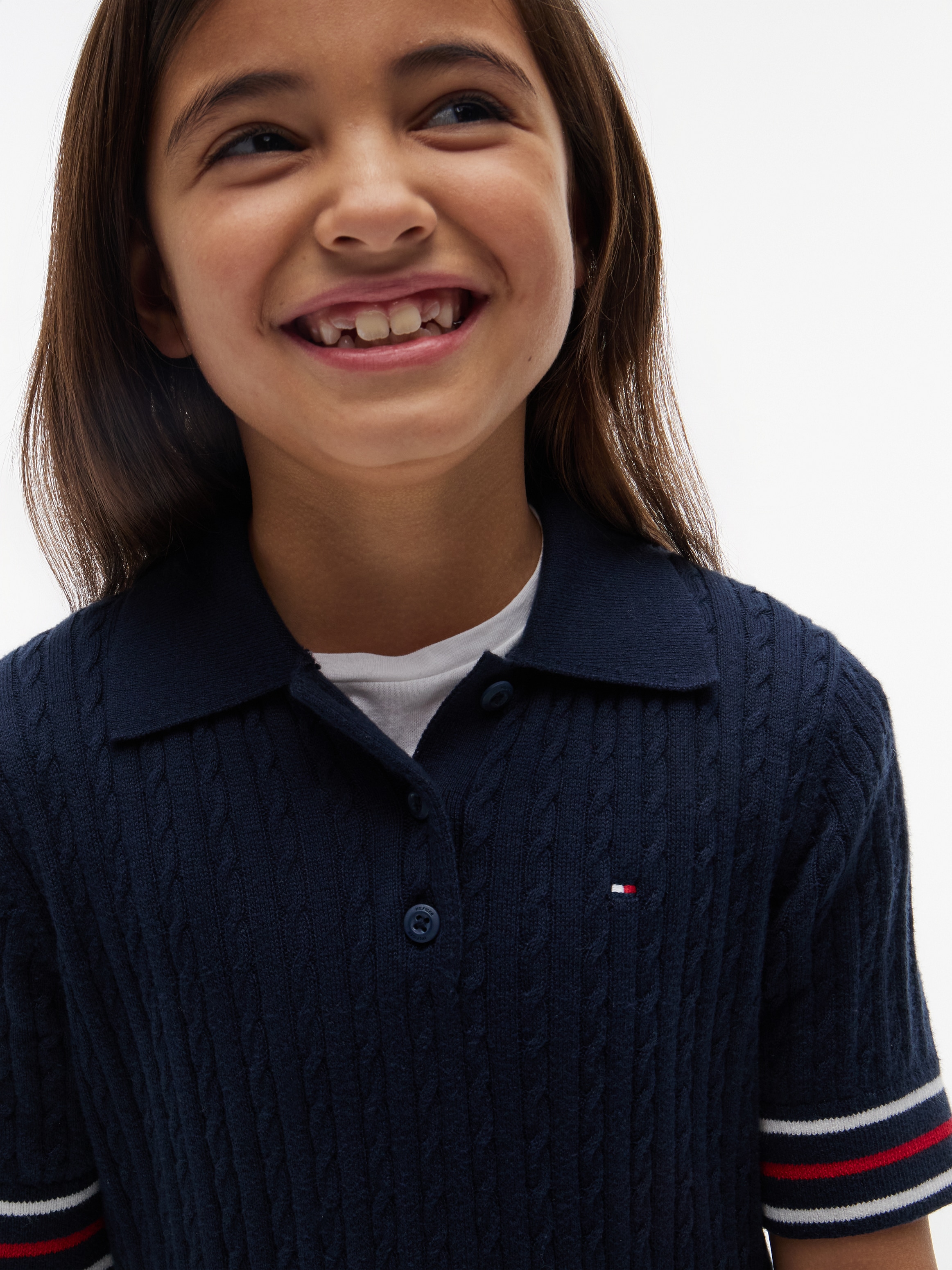 Tommy Hilfiger Strickkleid Ohne Taschen Polokragen, Kinder bis 16 Jahre
