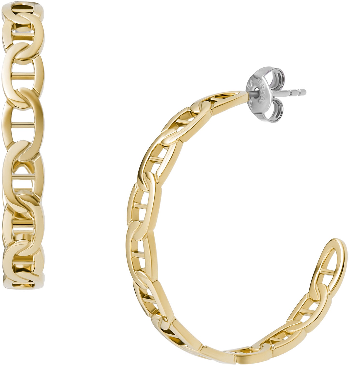 Fossil Paar Creolen »Schmuck Geschenk Edelstahl Ohrringe Heritage D-Link, JF04781710«