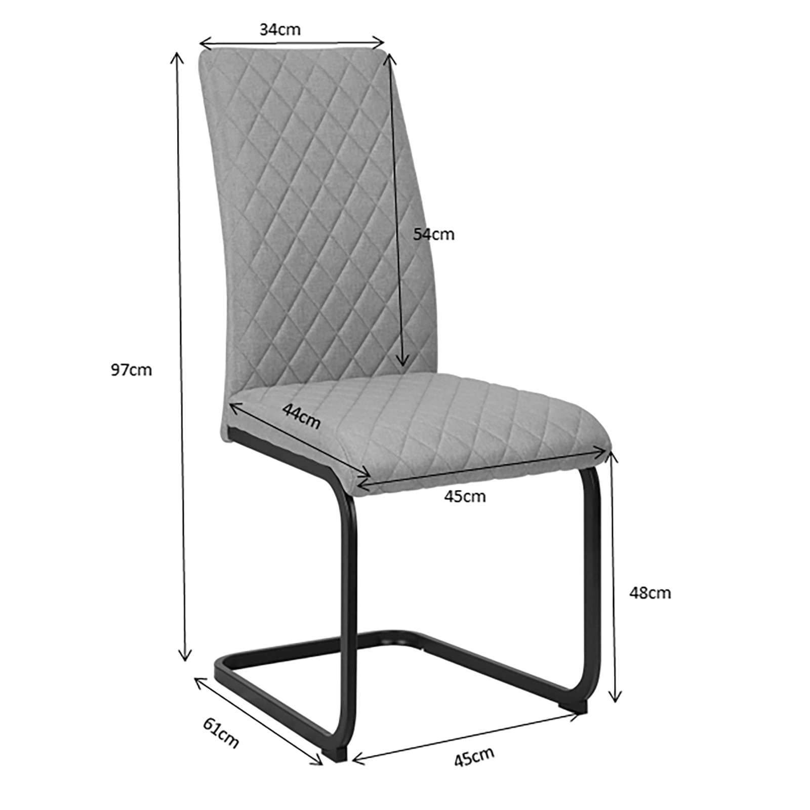 OTTO home Esszimmerstuhl »Valbourg«, 2 St., Freischwinger, gepolsterte Rückenlehne und Sitzfläche, Sitzhöhe 48 cm