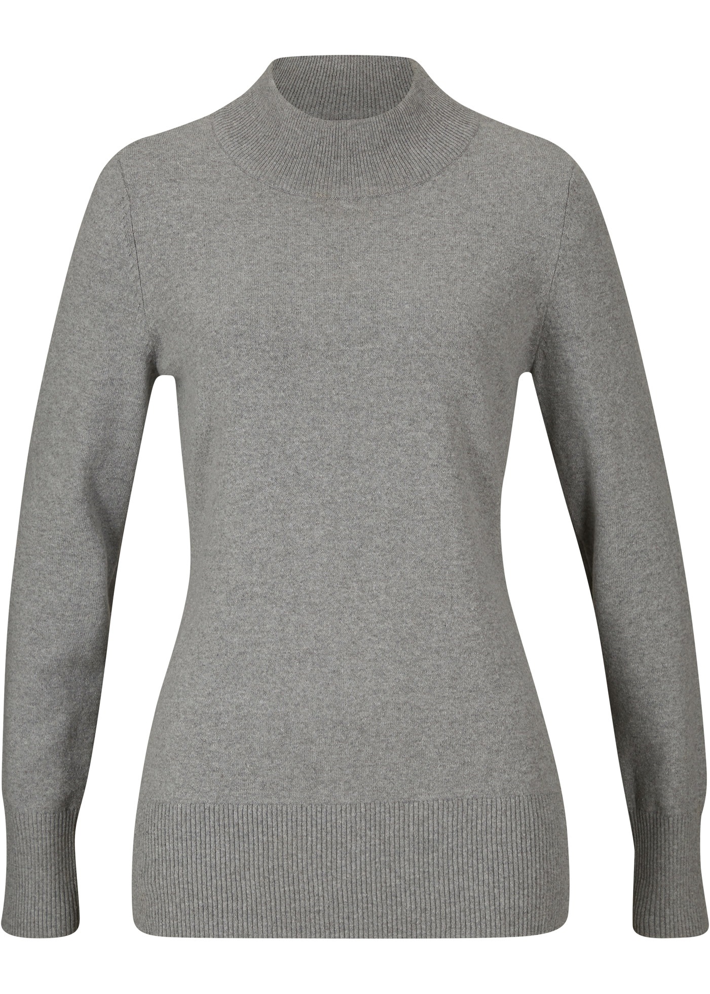 bonprix Strickpullover aus Strickmaterial, atmungsaktiv, pflegeleicht, mit Stehkragen