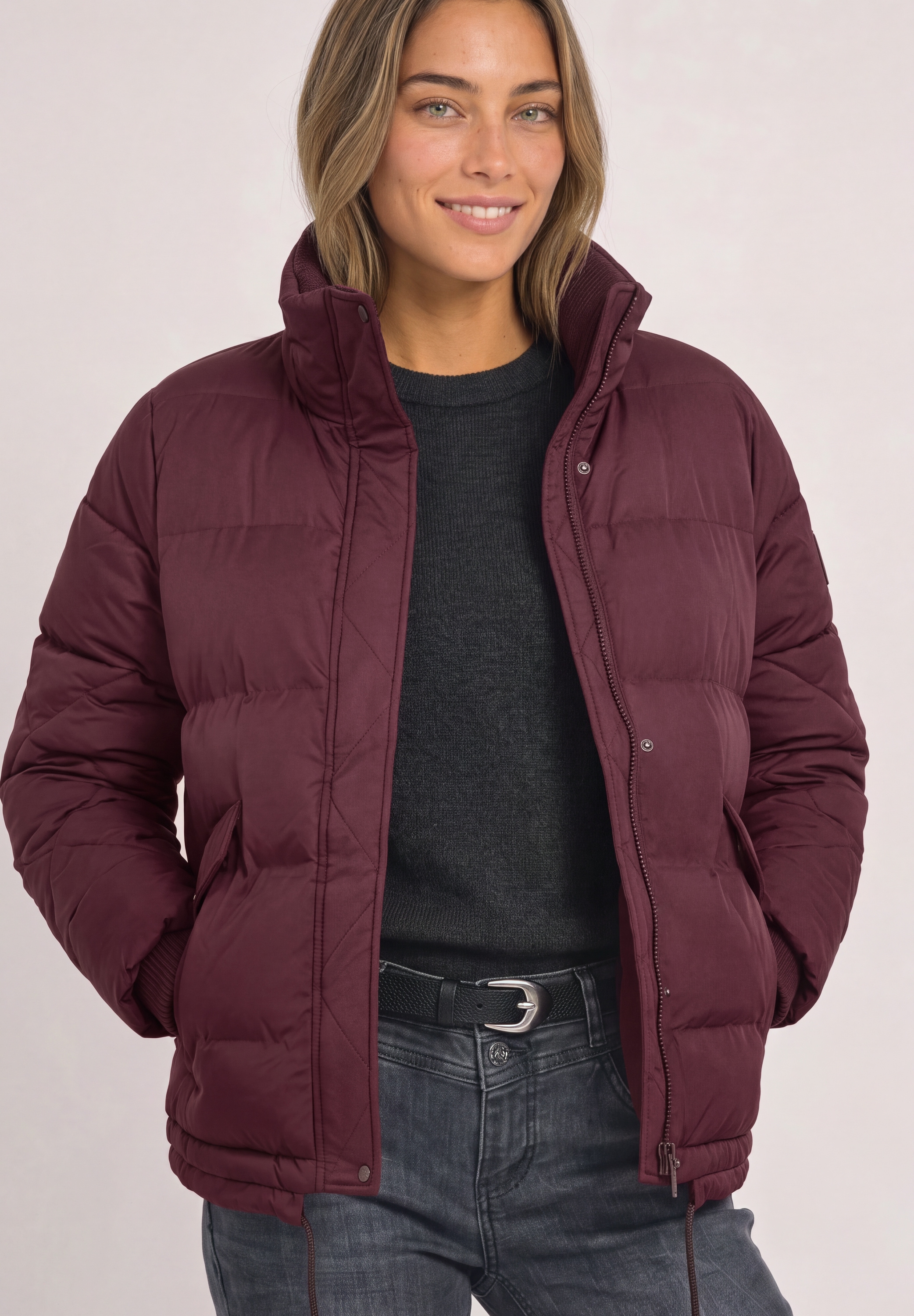STREET ONE Steppjacke ohne Kapuze wasserabweisend, Stehkragen