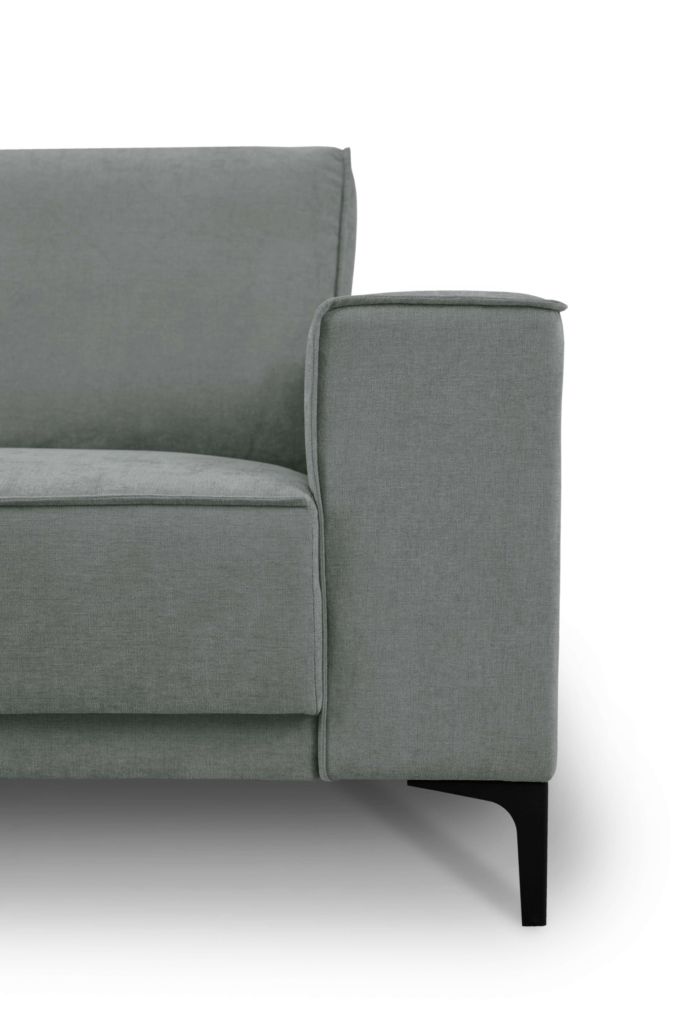 Places of Style 3-Sitzer »3er Sofa Oland, Struktur, Flachgewebe, Luxus-Microfaser, Boucle«, 224 cm, Wellenunterfederung, Skandi-Design, Metallfüße