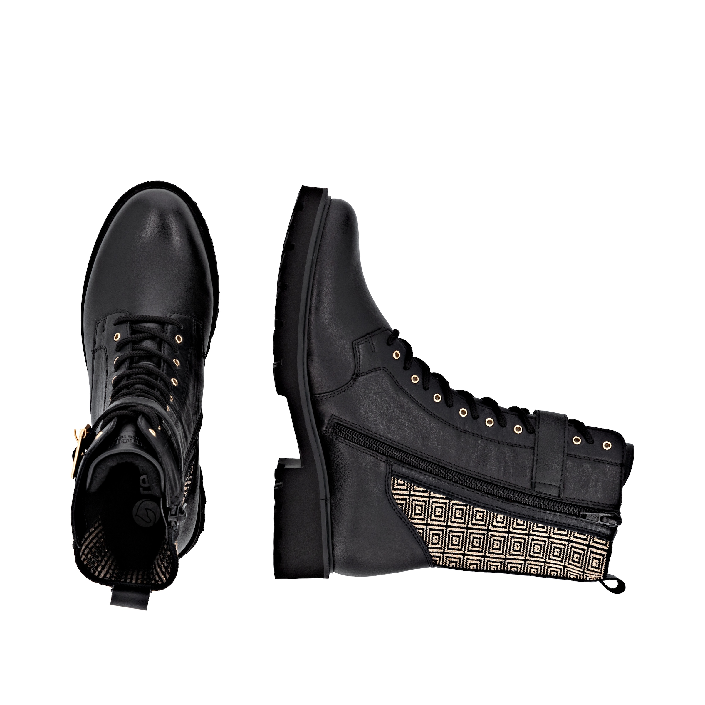 Remonte Schnürstiefelette  Schnürboots, Profilsohle, Blockabsatz, mit Innenreißverschluss