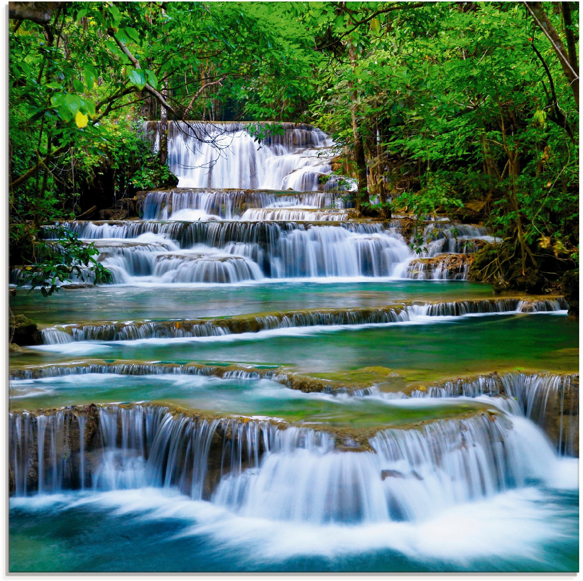 Artland Glasbild »Tiefen Wald Wasserfall«, Gewässer, (1 St.), in verschiedenen Größen kaufen
