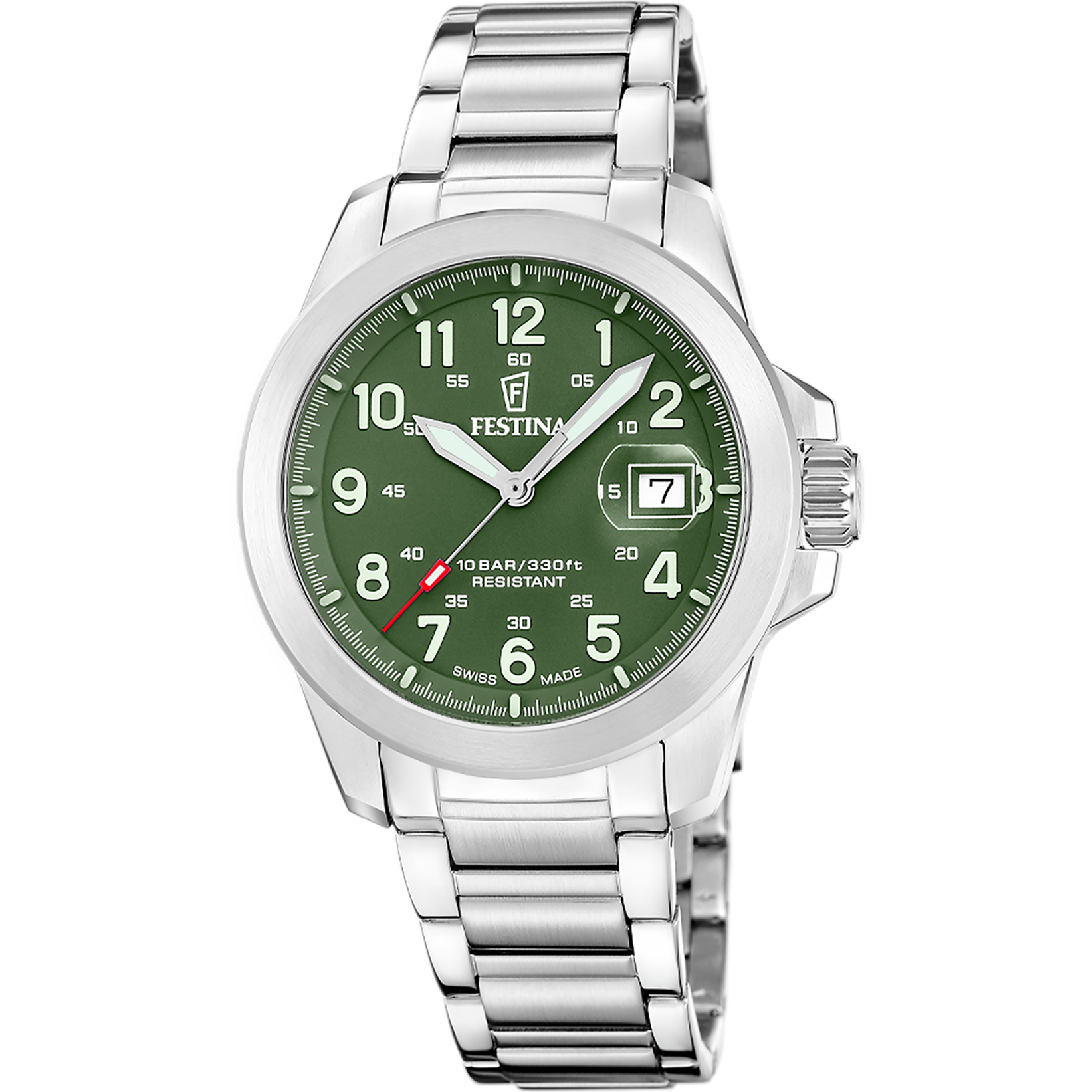 Festina Quarzuhr »Field Watches« Armbanduhr, Herrenuhr, Swiss Made, Edelstahlarmband
