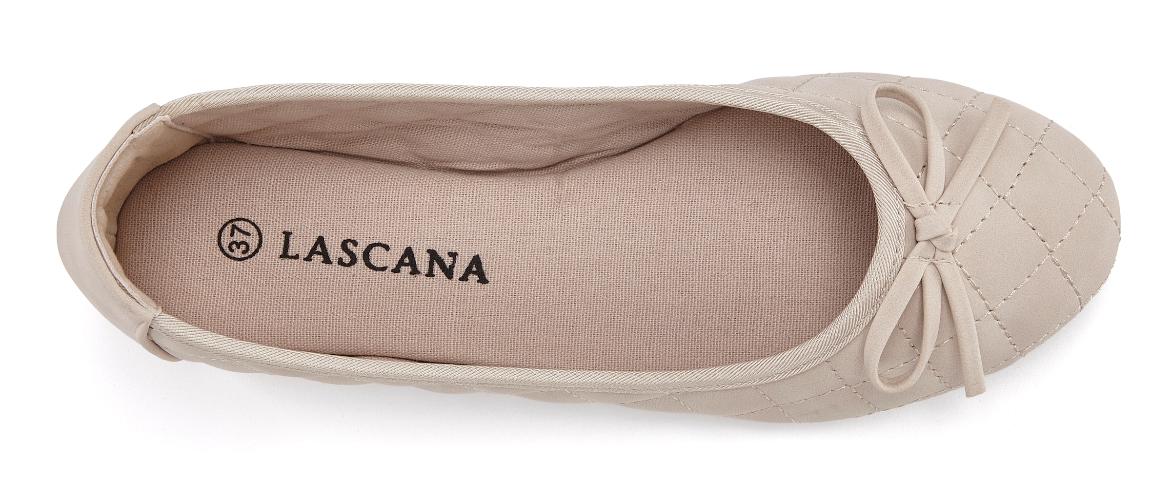 LASCANA Ballerina »Slipper, Schlüpfschuh«, mit Schleifenapplikation VEGAN
