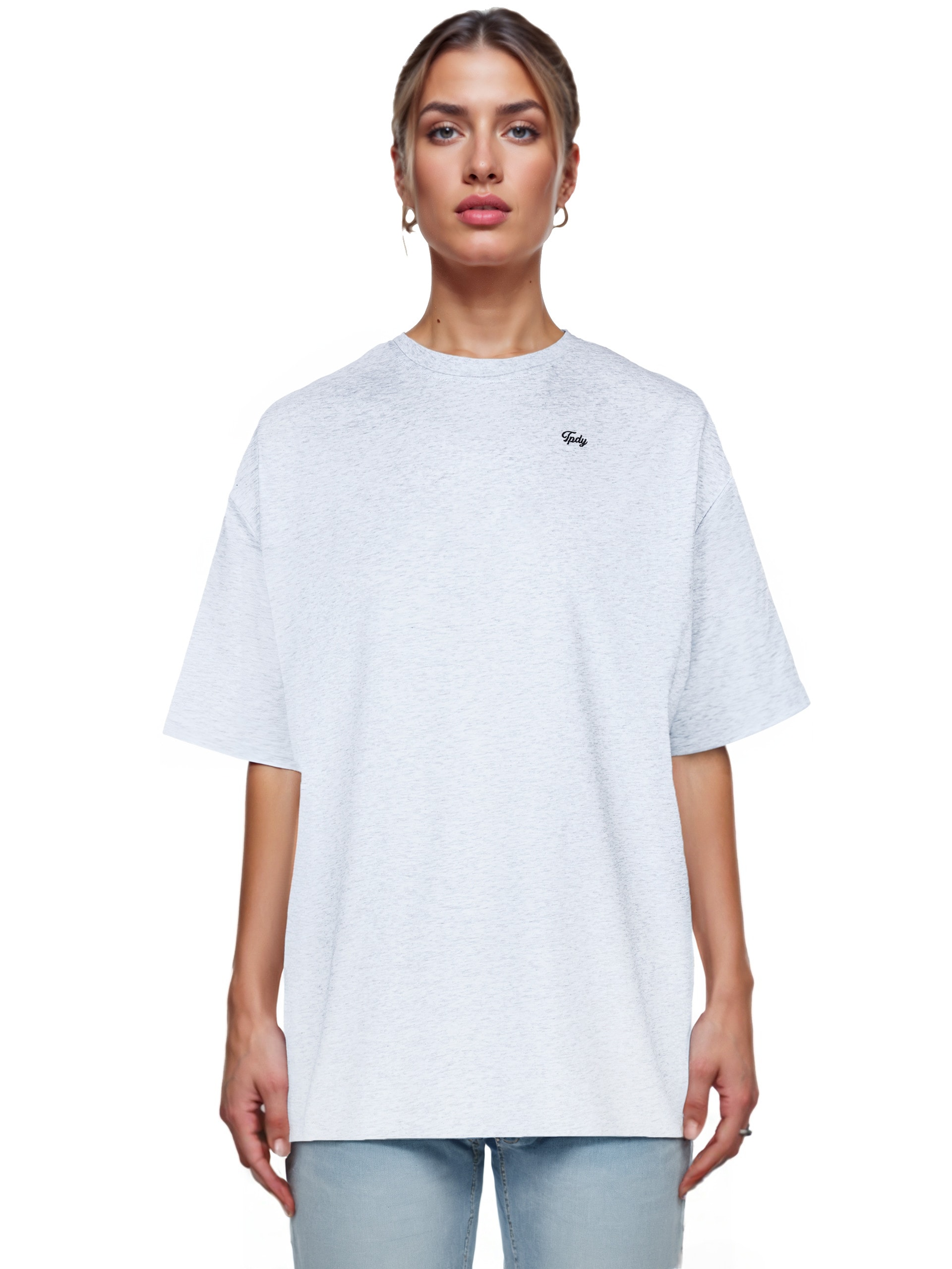 trueprodigy Oversize-Shirt »Nika F Logo Stickeri Oversized Rundhals«