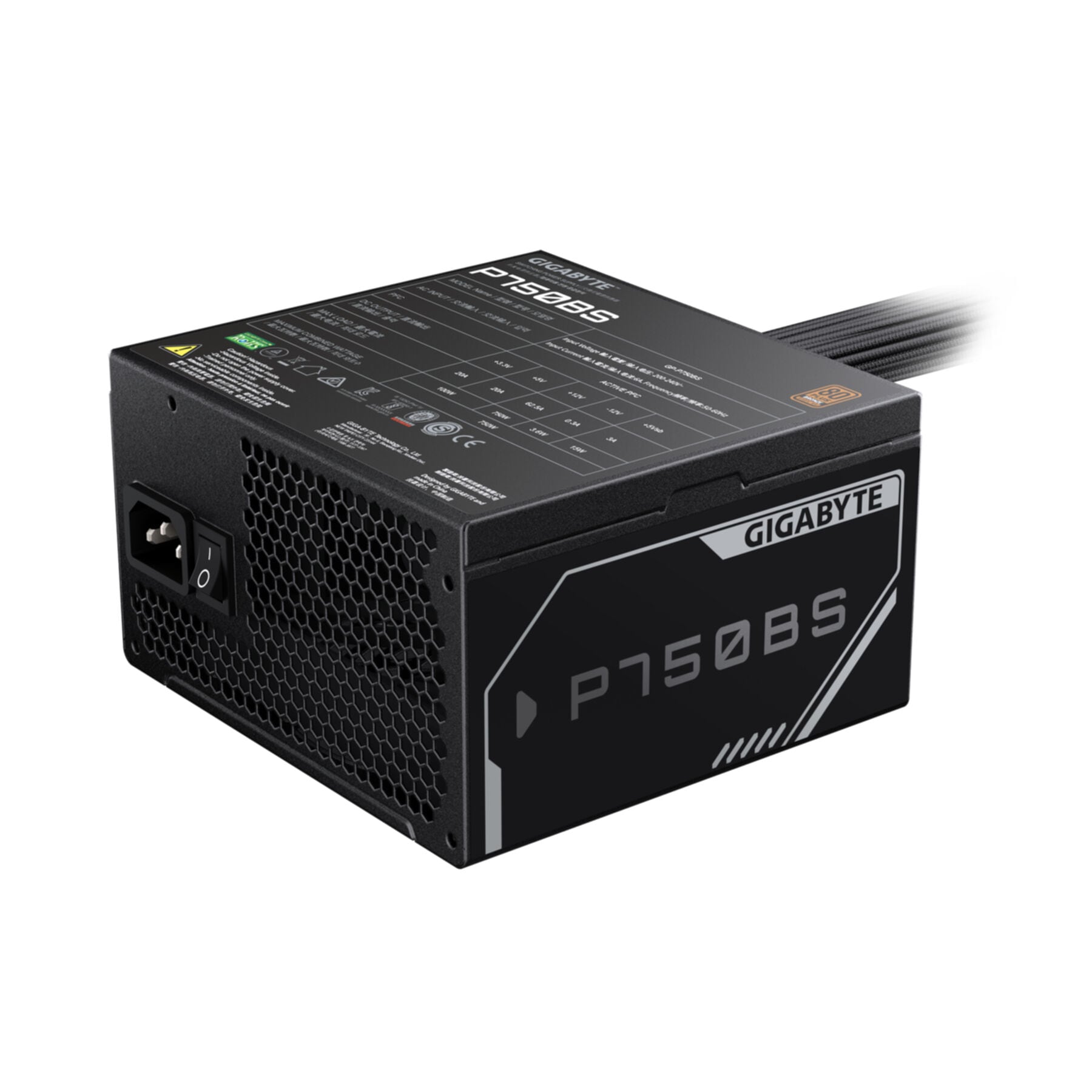Gigabyte Netzteil »P750BS Netzteil - PCI-E 6+2 Pin x 4, 80 PLUS Bronze, 120-mm-Lüfter, AT«