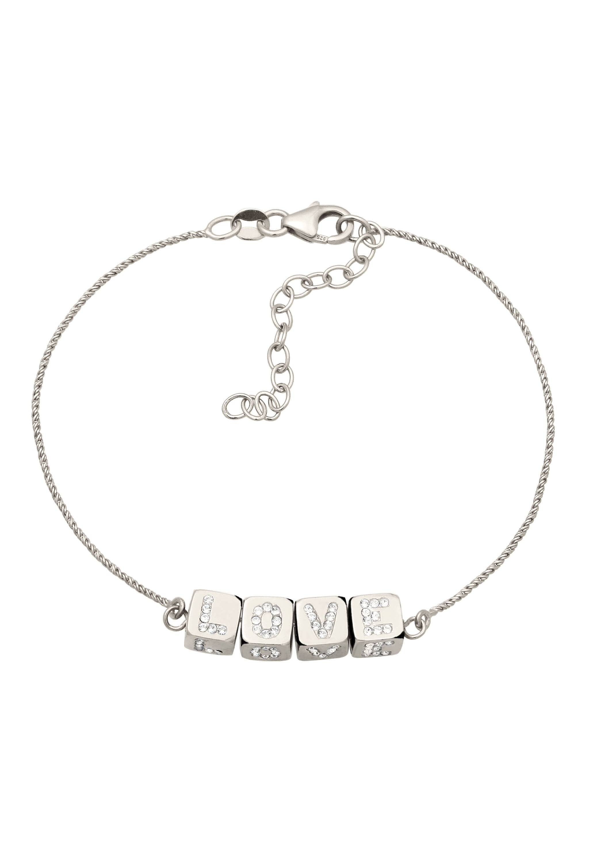 Elli Armkette »Armband Love Lettering mit Kristallen von Swarovski(R) 925 Sterling Silber«