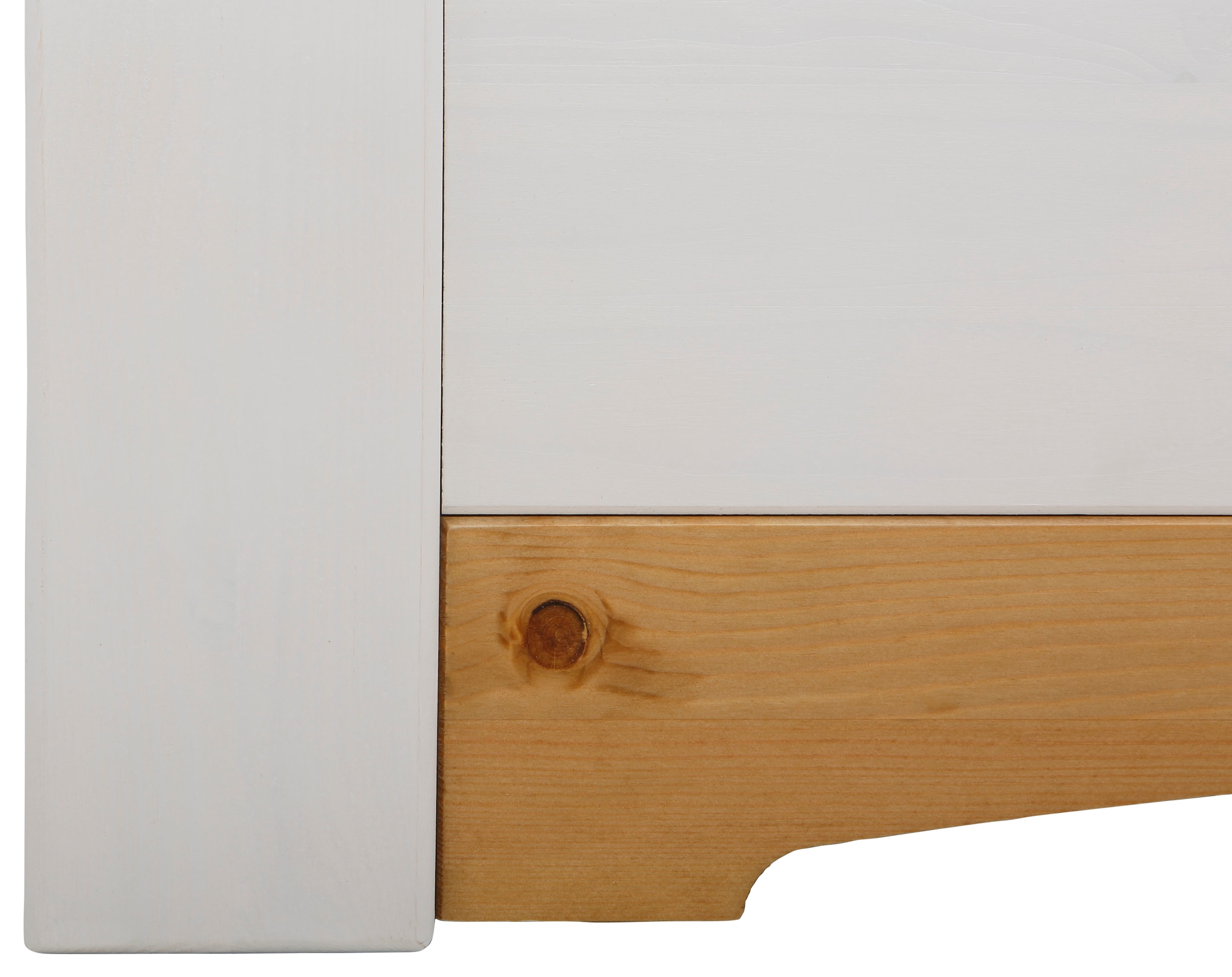 Home affaire Massivholzbett »Konrad, Stauraumbett, Messinggriffe, rustikaler Landhausstil«, inklusive 2 Schubladen, zertifiziertes Massivholz, FSC®