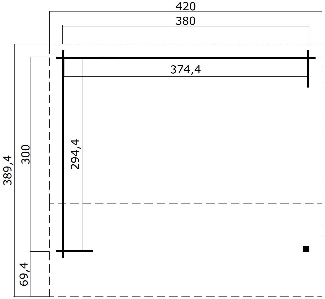 LASITA MAJA Gartenhaus »Kirian 300« Unterstand / Lounge 28mm, Fundamentmass 3800x3000 , Schwedenrot