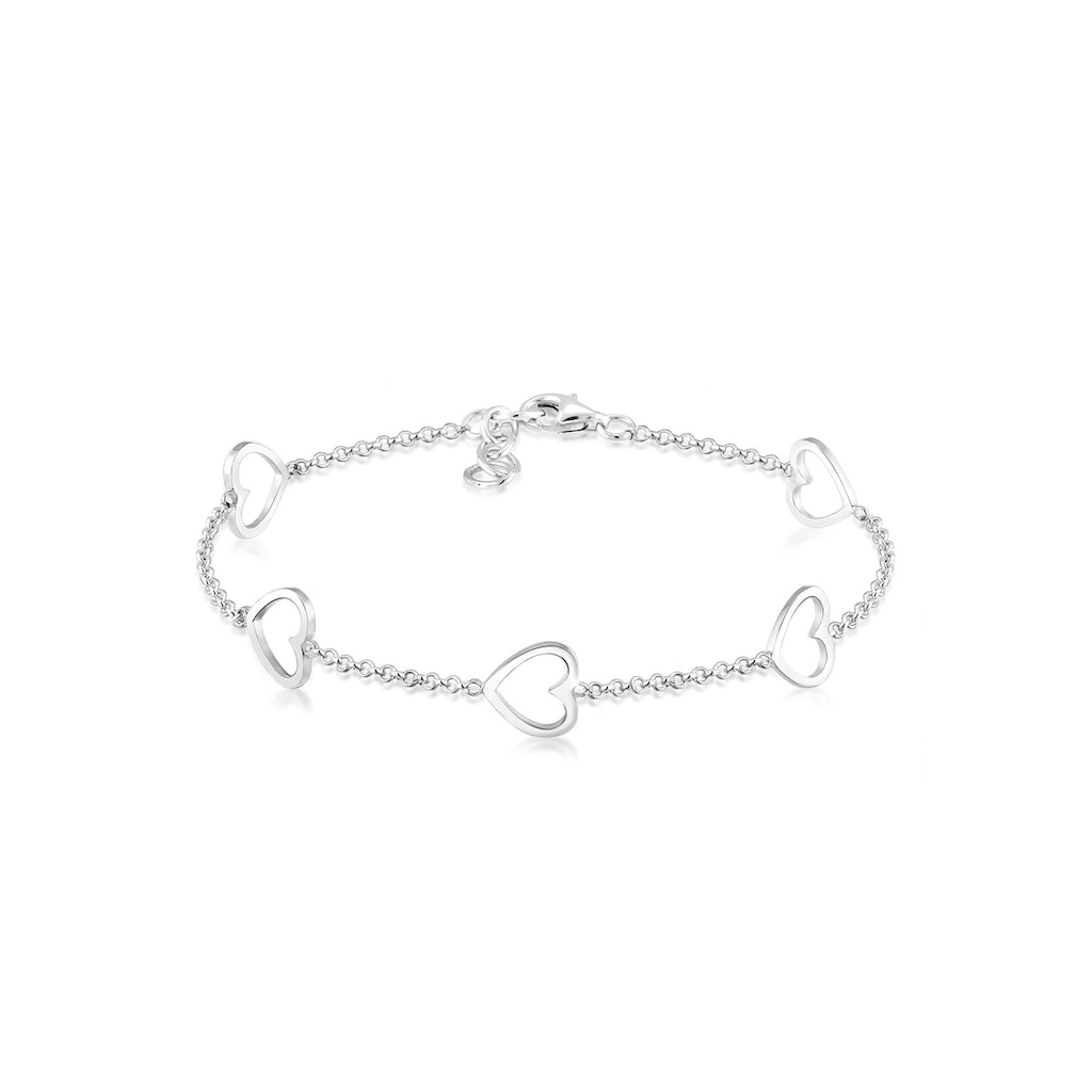 Elli Armband »Herz Liebe Cut-Out Basic Trend Romantik 925 Silber«