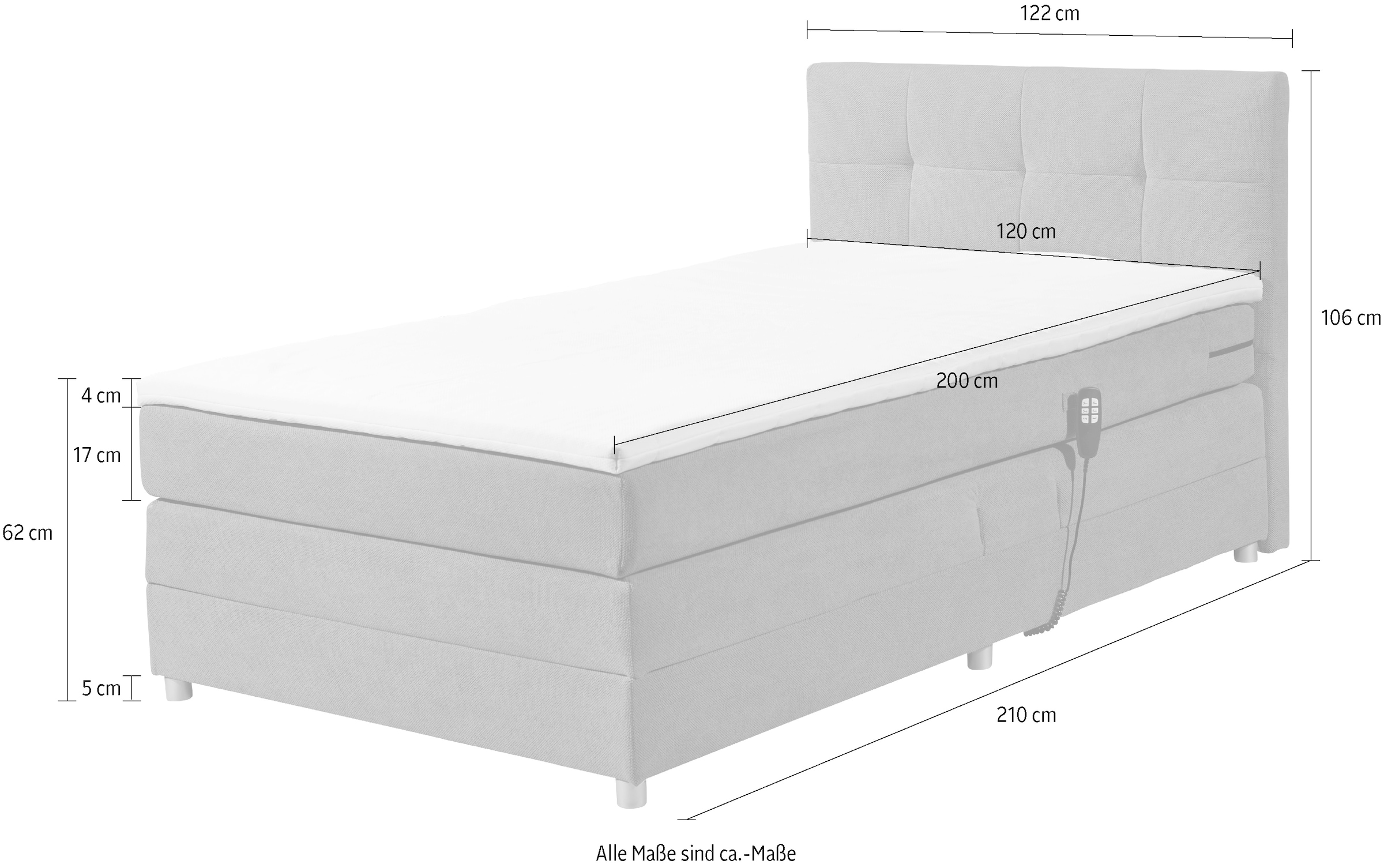 ED EXCITING DESIGN Boxspringbett »Toulouse B«, inkl. Motor