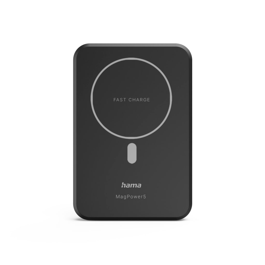 Hama Powerbank »Wireless Powerbank, 5000mAh (induktiv Laden für Apple MagSafe)«, 5000 mAh, 3,7 V