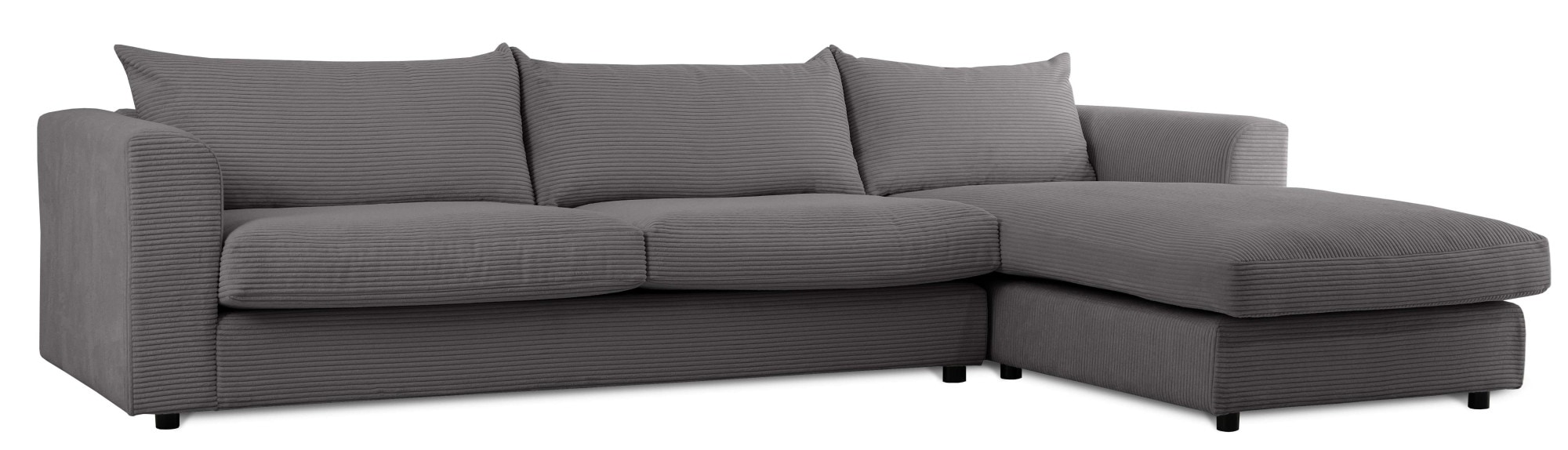 LeGer Home by Lena Gercke Ecksofa »Avelina«, (2 St.), Breite 297 cm, in Cord- und Chenille- Stoff, Rückenkissen mit Federn