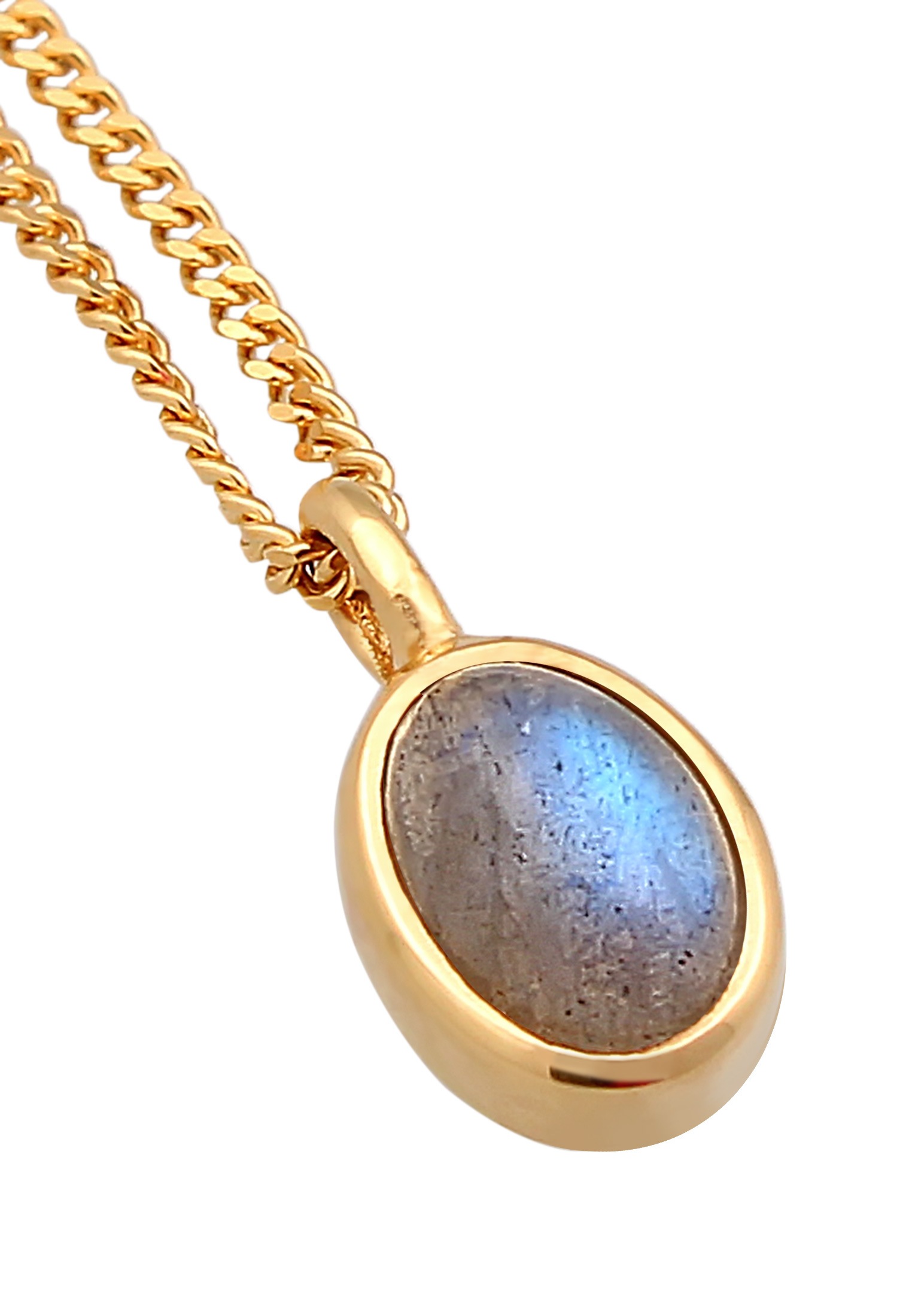 Elli Premium Silberkette »Halskette Labradorit Solitär Klassik Elegant 375er Gelbgold«