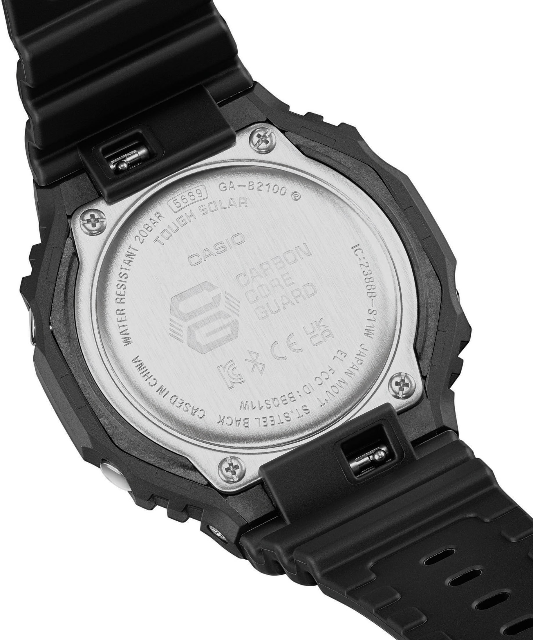 CASIO G-SHOCK Smartwatch »GA-B2100-1A1ER«, Armbanduhr, Herrenuhr, Bluetooth, digital, bis 20 bar wasserdicht)