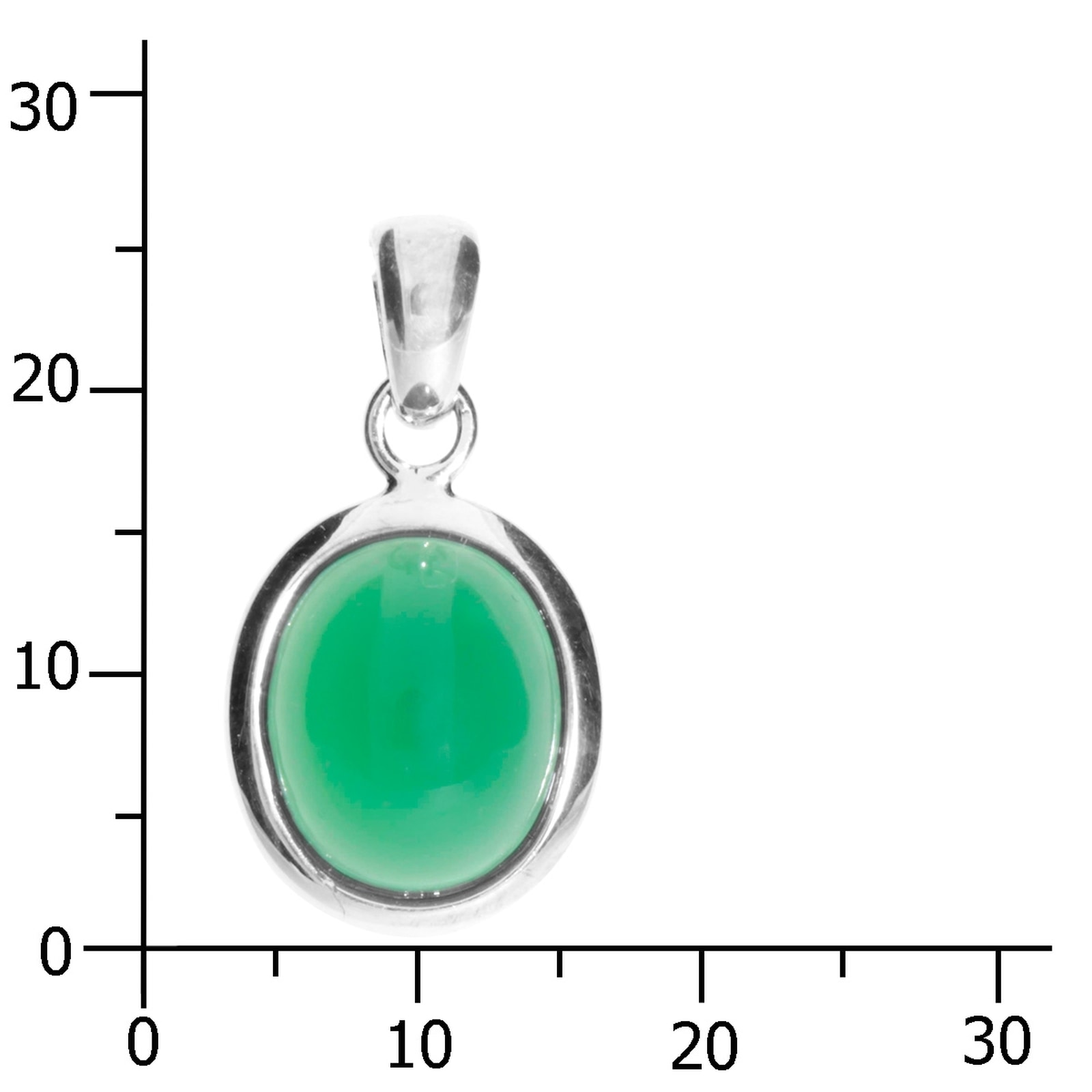 OSTSEE-SCHMUCK Kettenanhänger »- Classic 12x10 mm - Silber 925/000 - Grünachat«