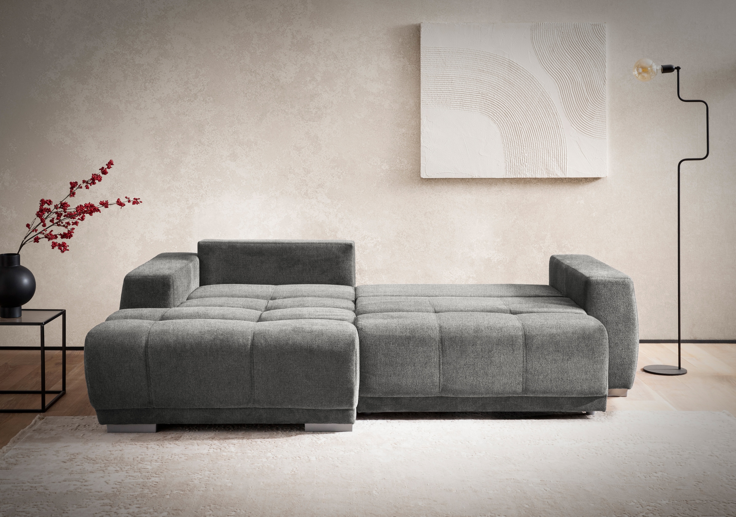 INOSIGN Ecksofa »Bolero L-Form«, wahlweise mit Bettfunktion & Bettkasten