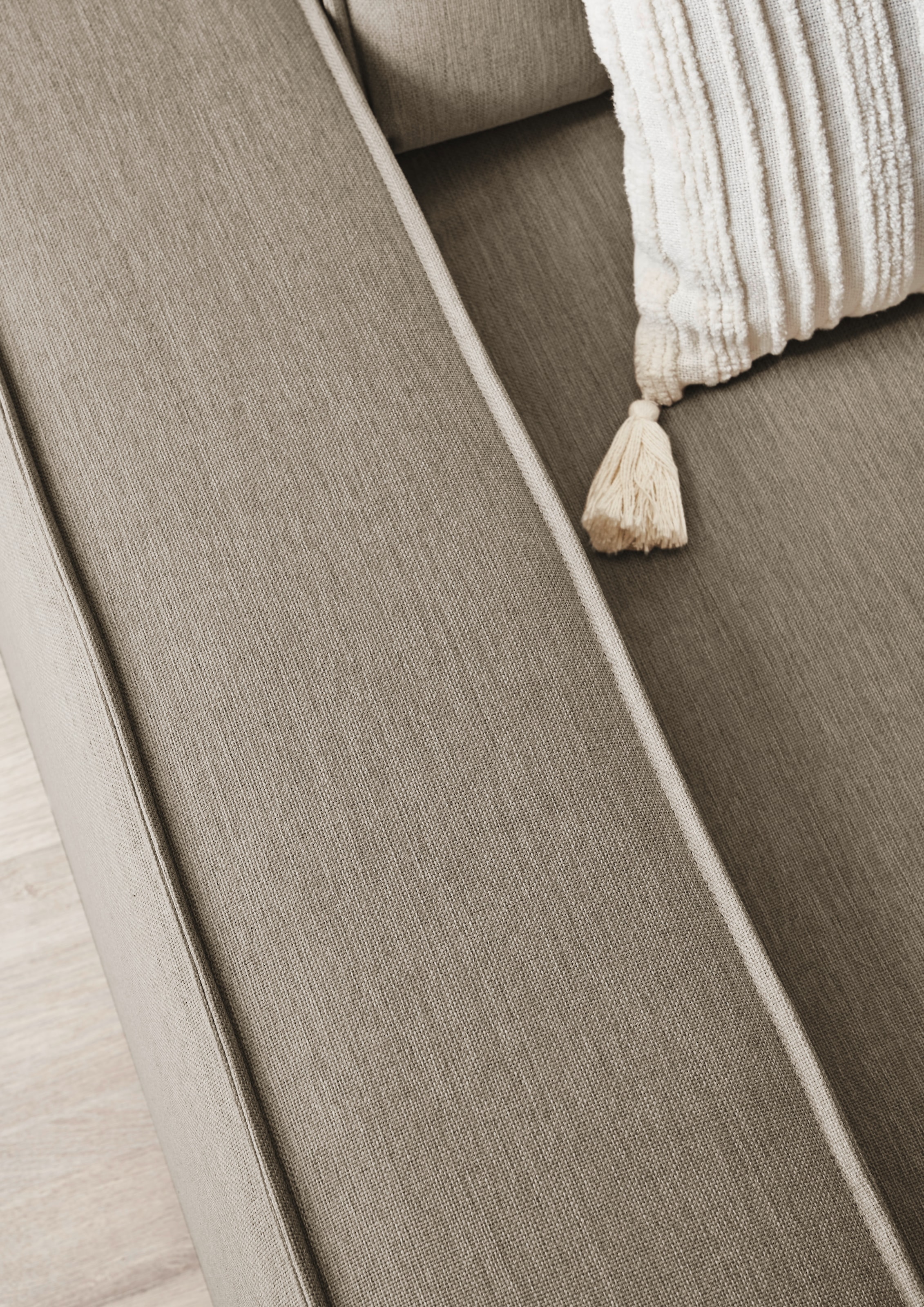 Home affaire Ecksofa »NEU: SHERWOOD XXL 284, Big-Sofa L-Form, tiefe Sitzfläche 95 cm, Cord«, Recamiere rechts/links, als Schlafsofa stellbar, Cord u. Leinenoptik