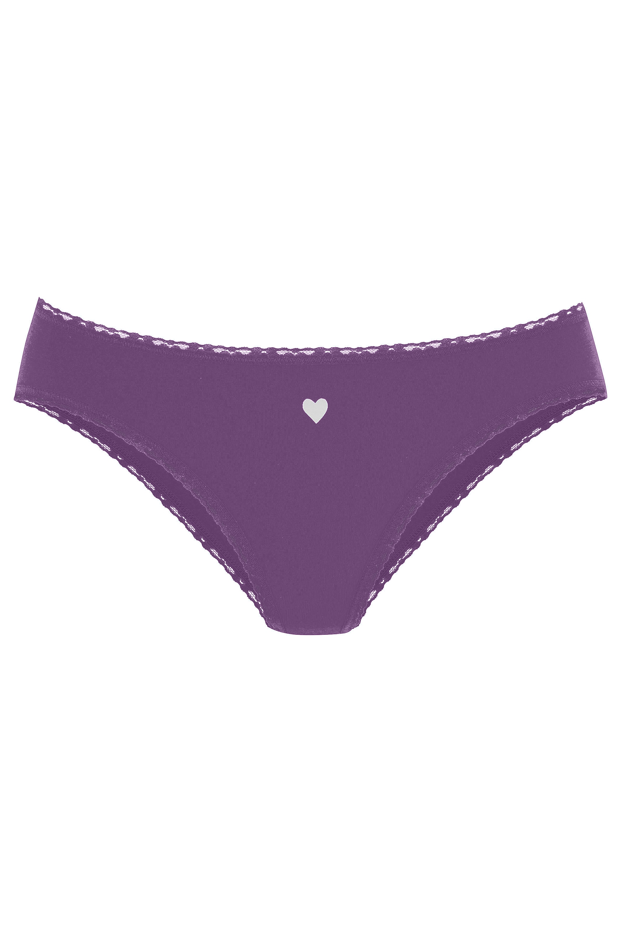 LASCANA Jazz-Pants Slips, (5er-Pack), mit süßen Herzchen-Prints und aus elastischer Baumwoll-Qualität