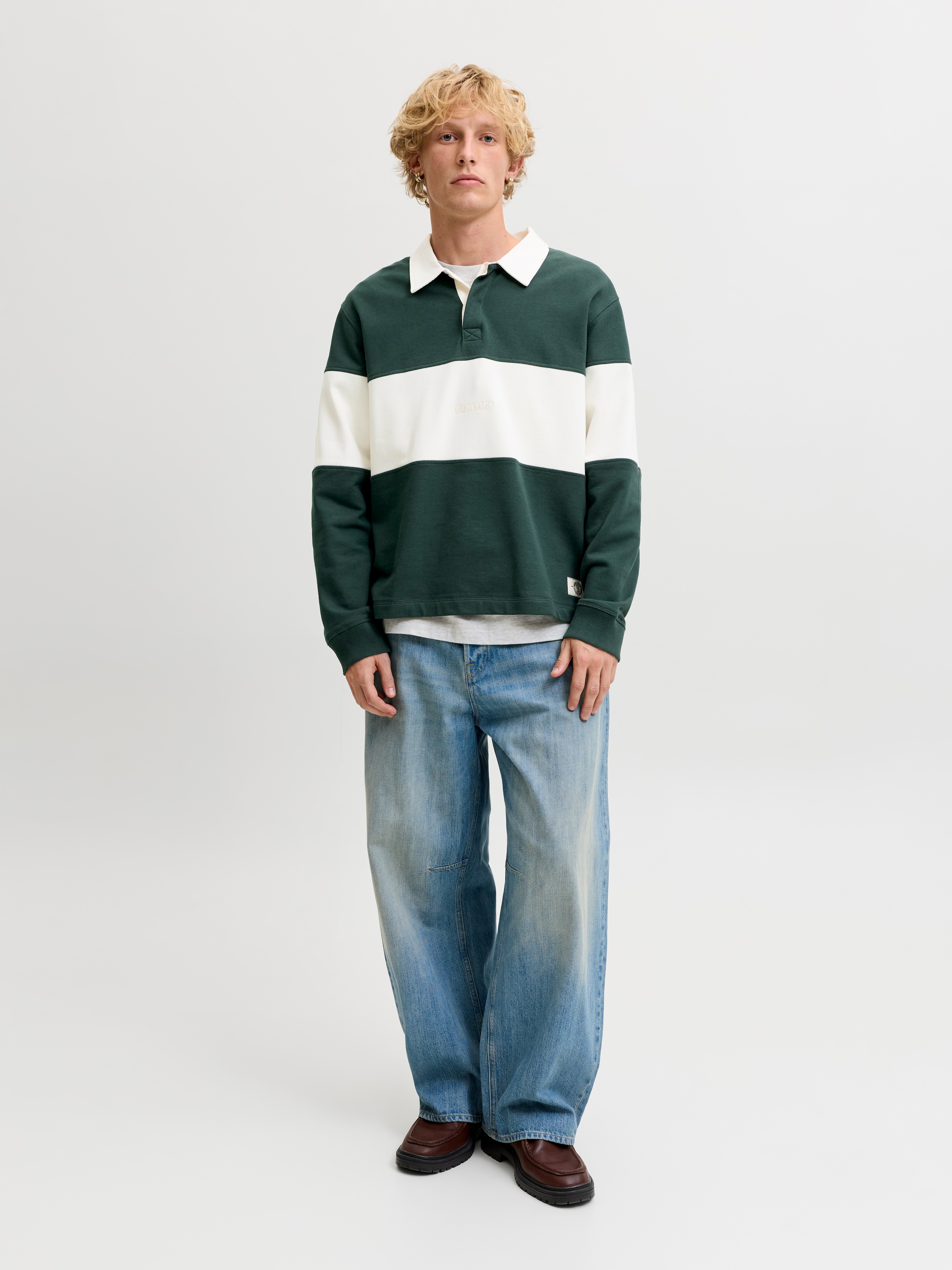 Jack & Jones Sweatshirt »JORFREDERIKSBERG BLOCKING SWEAT POLO SN«, Baumwolle, relaxed fit
