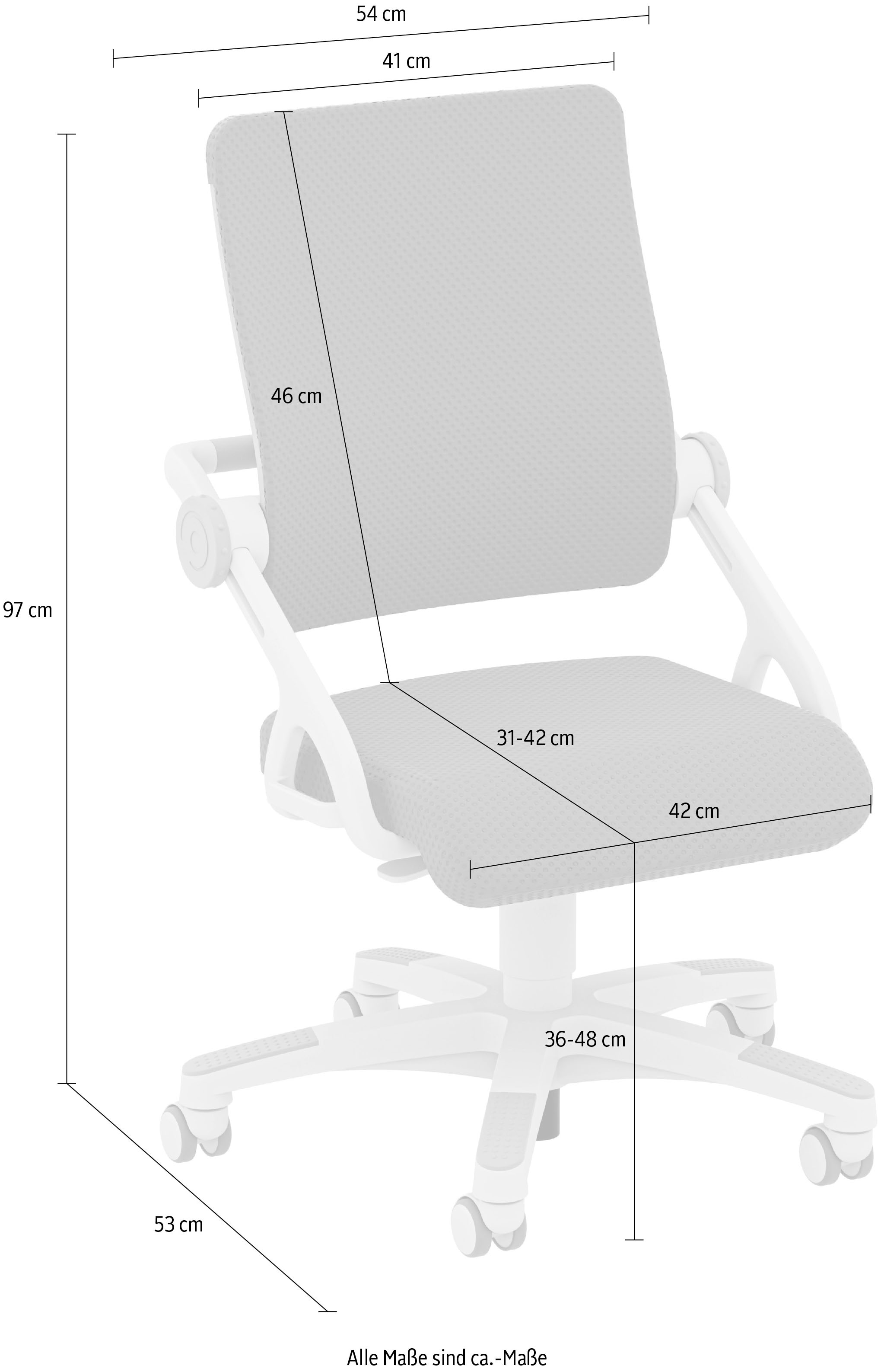 PAIDI Kinderstuhl »YVO in verschiedenen Farben, mitwachsend & ergonomisch« () waschbare Bezügen, tiefen- & höhenverstellbarer Schreibtischstuhl