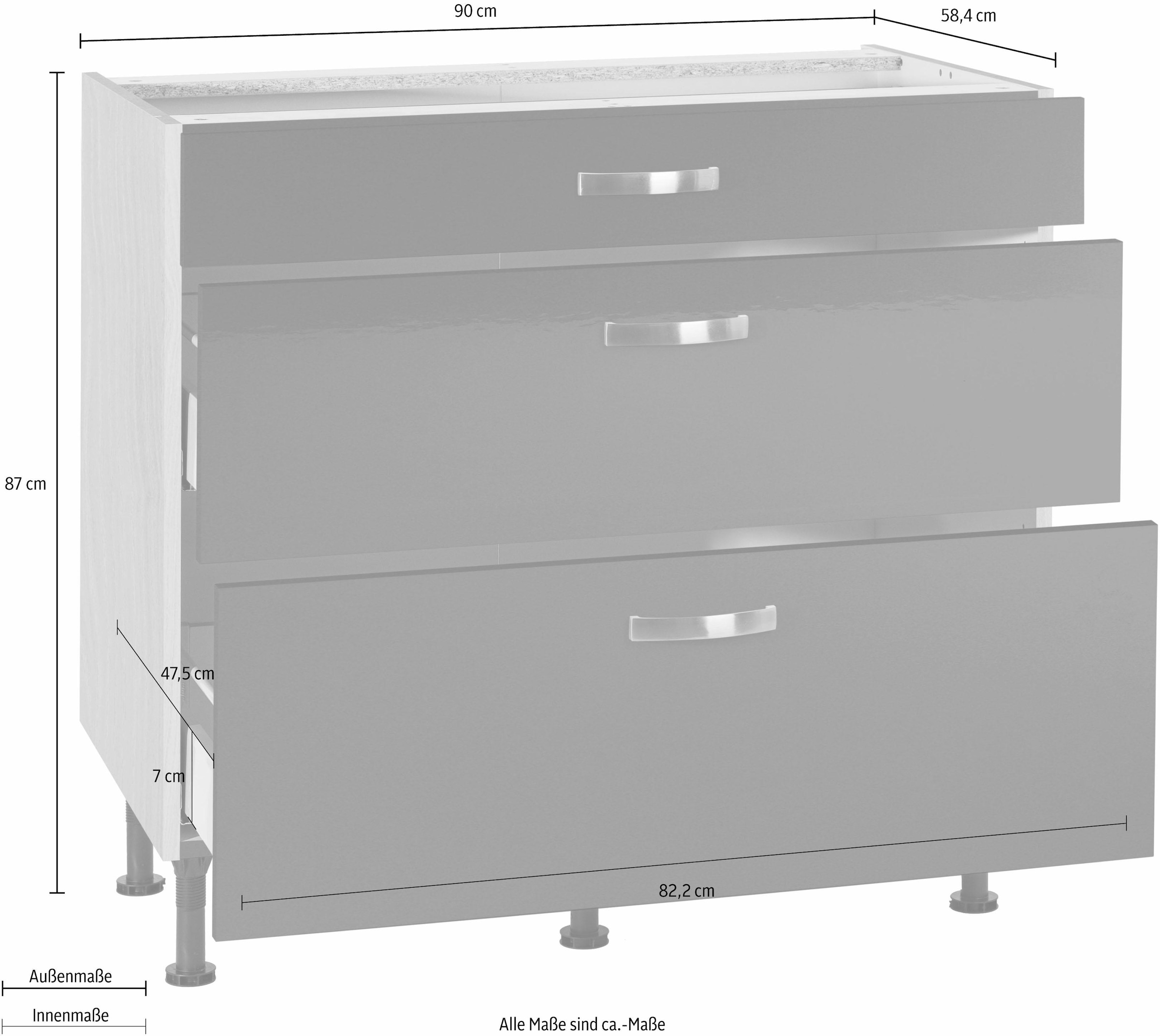 OPTIFIT Unterschrank »Cara«, Breite 90 cm, mit Vollauszügen und Soft-Close- Funktion online bei OTTO