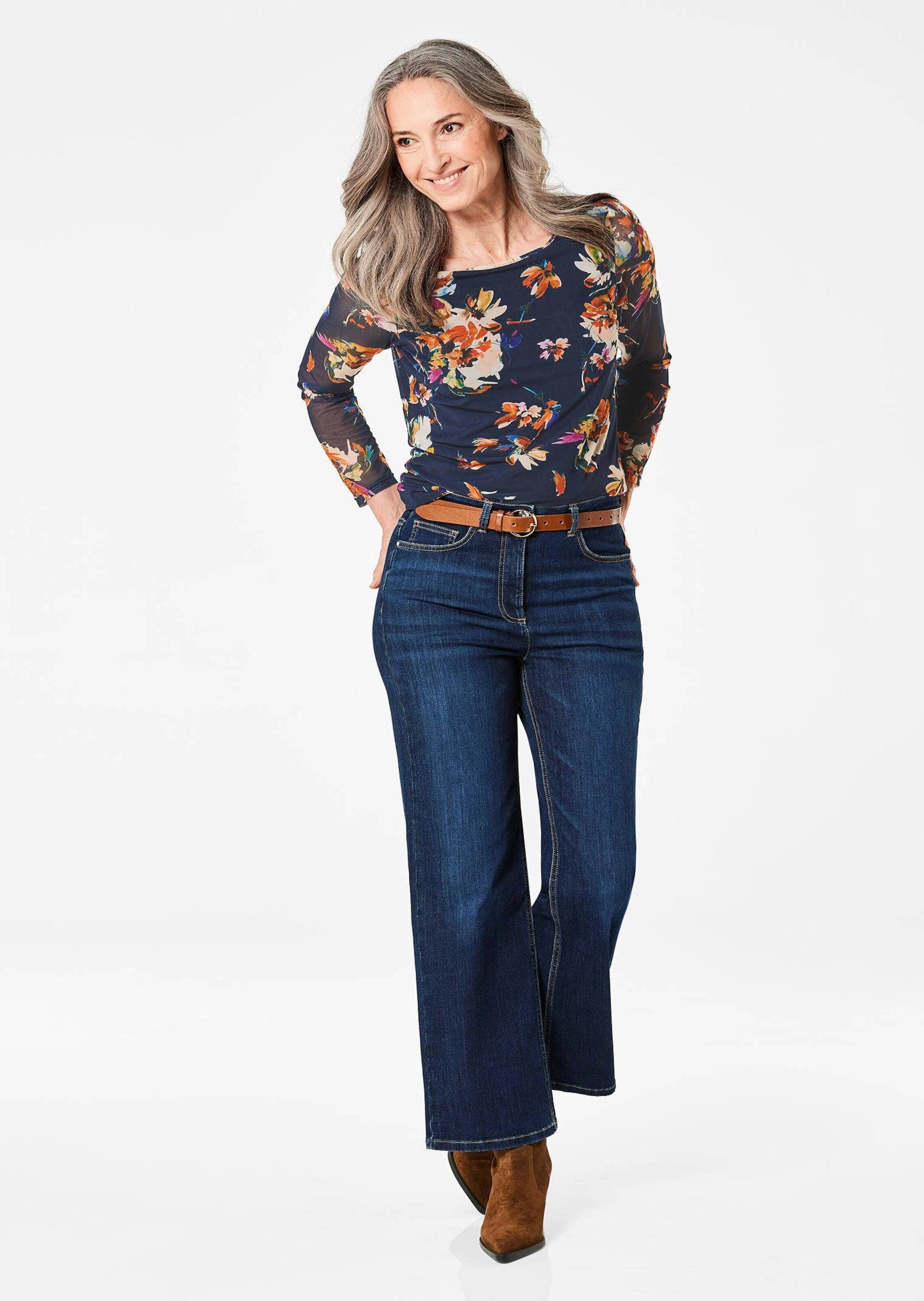 GOLDNER Print-Shirt »Mesh-Shirt« Floraler Druck