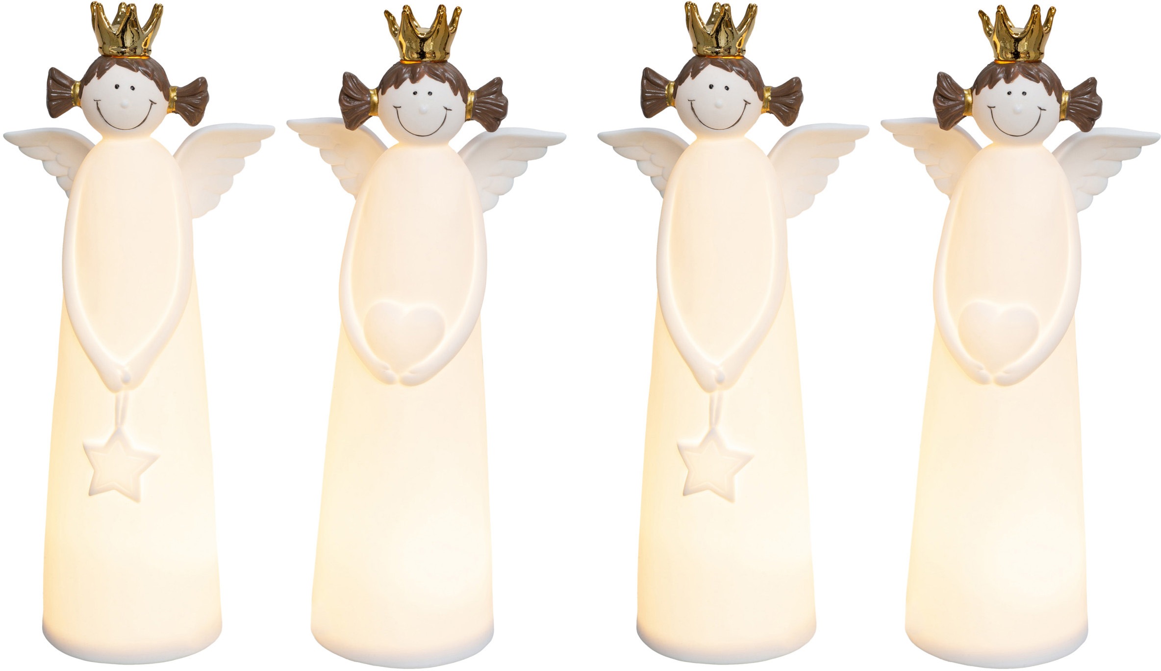 Creativ light Dekofigur »Weihnachtsdeko«, mit goldfarbenen Kronen