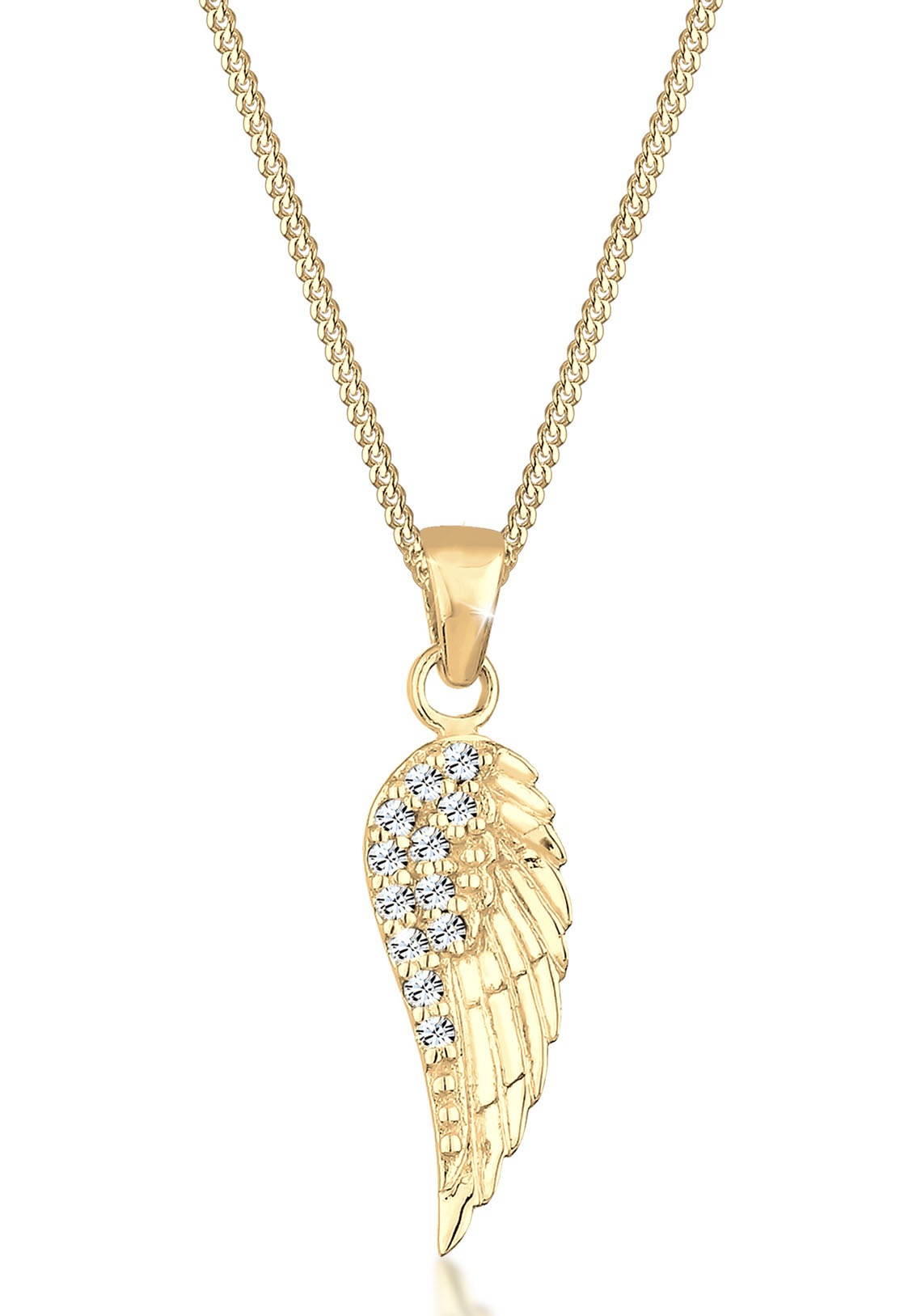 Elli Kette mit Anhänger »Halskette Flügel Elegant, 0101692020«, mit Kristallen