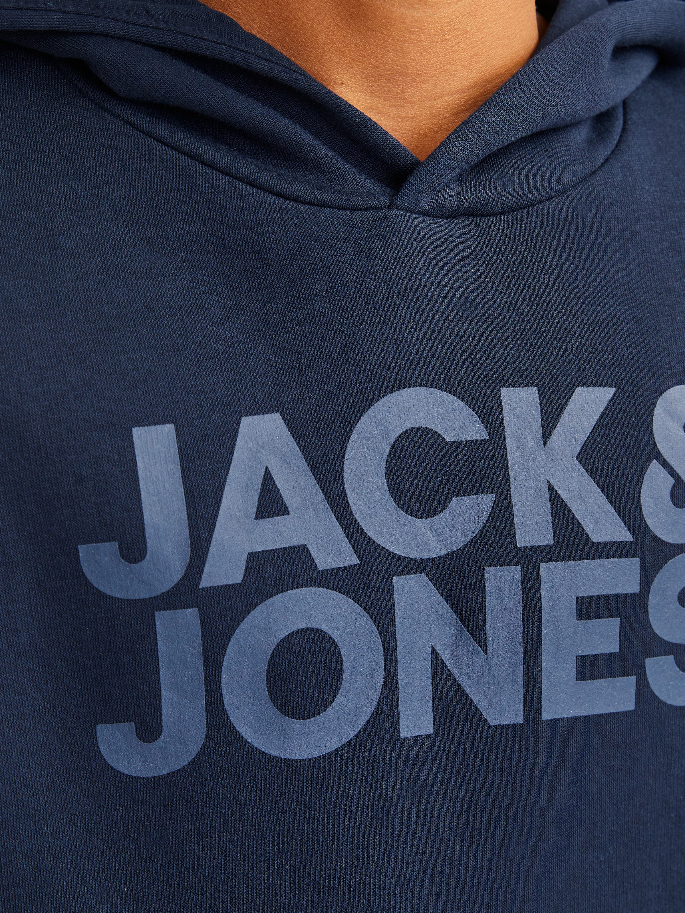 Jack & Jones Junior Kapuzensweatshirt »JJECORP mit Druck, Kängurutasche, pflegeleicht«, bedruckt, modisch, regular fit, Rundhals