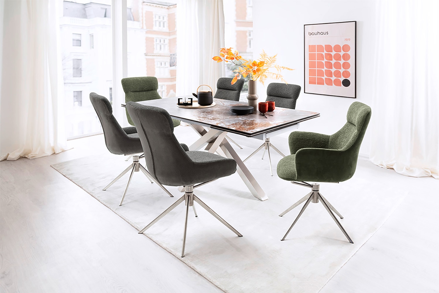 MCA furniture Esszimmerstuhl »PELION« () (2er-Set), drehbar 360°, Dreh- & Schwingfunktion, Sitzhöhe ca. 50 cm