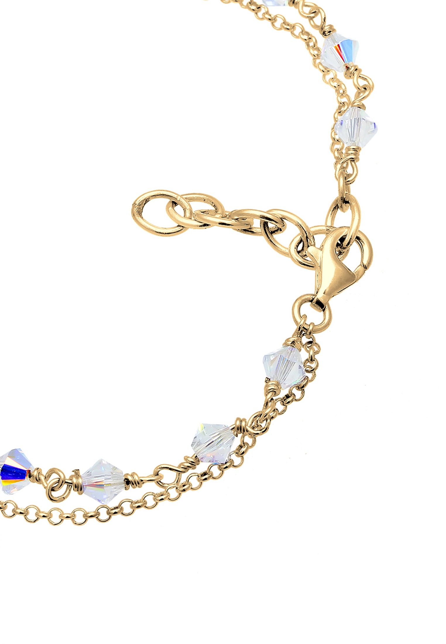 Elli Armkette »Armband Evil Eye Weiß 925 Silber vergoldet, mit Kristallen von Swarovski®«