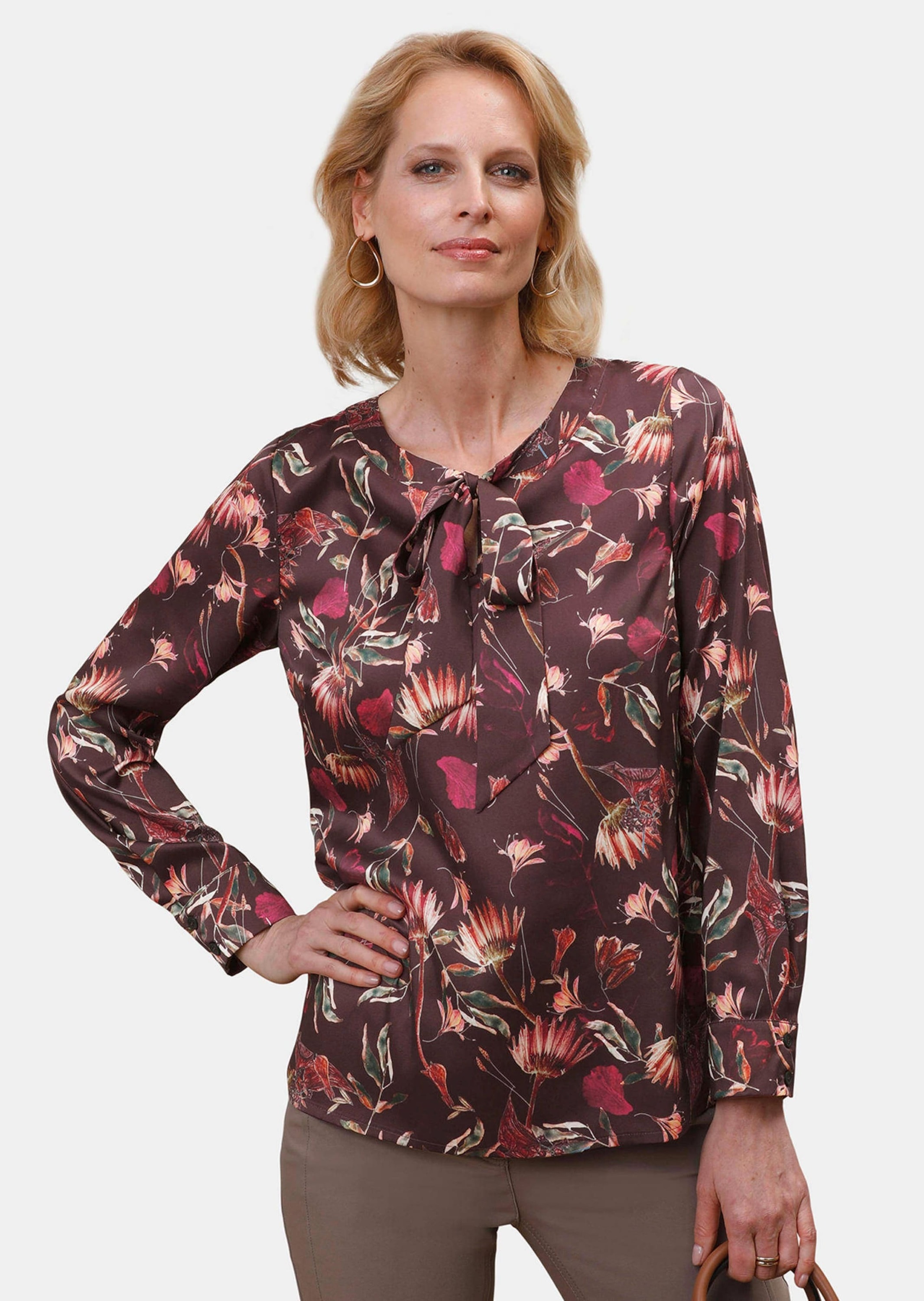 GOLDNER Druckbluse »Druckbluse in Satinqualität«