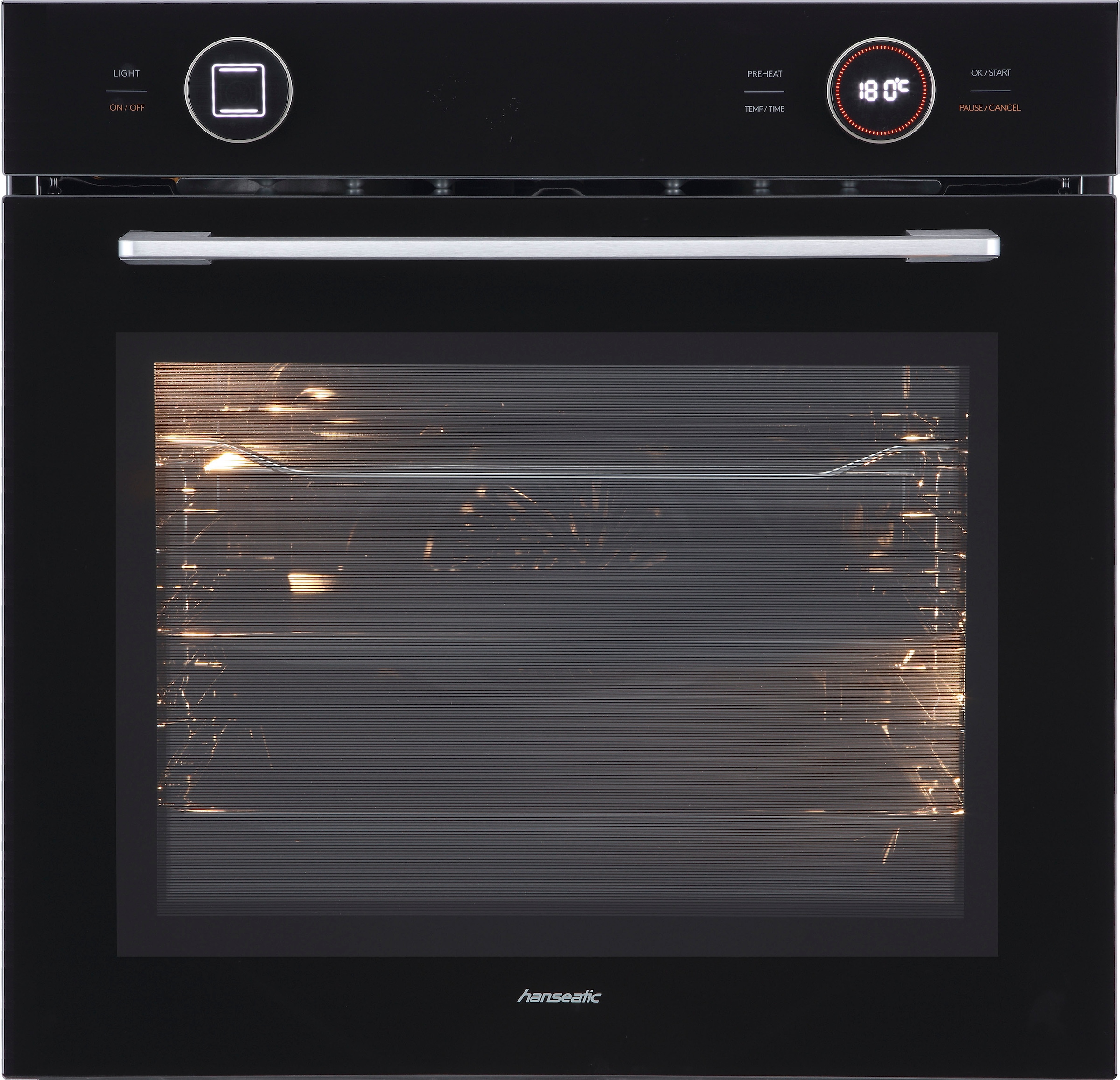 Hanseatic Einbaubackofen  »HBO7213A1«, Einfache Handhabung durch 2 Bedienknebel