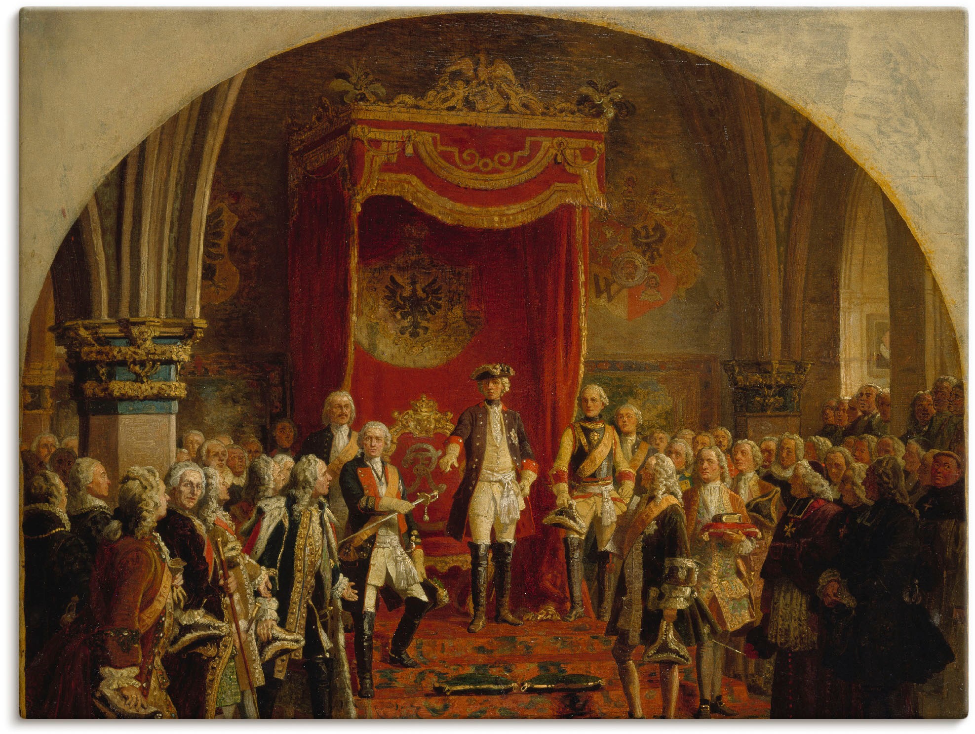 Leinwandbild »Huldigung Friedrich dem Großen«, Menschen, (1 St.), auf Keilrahmen gespannt