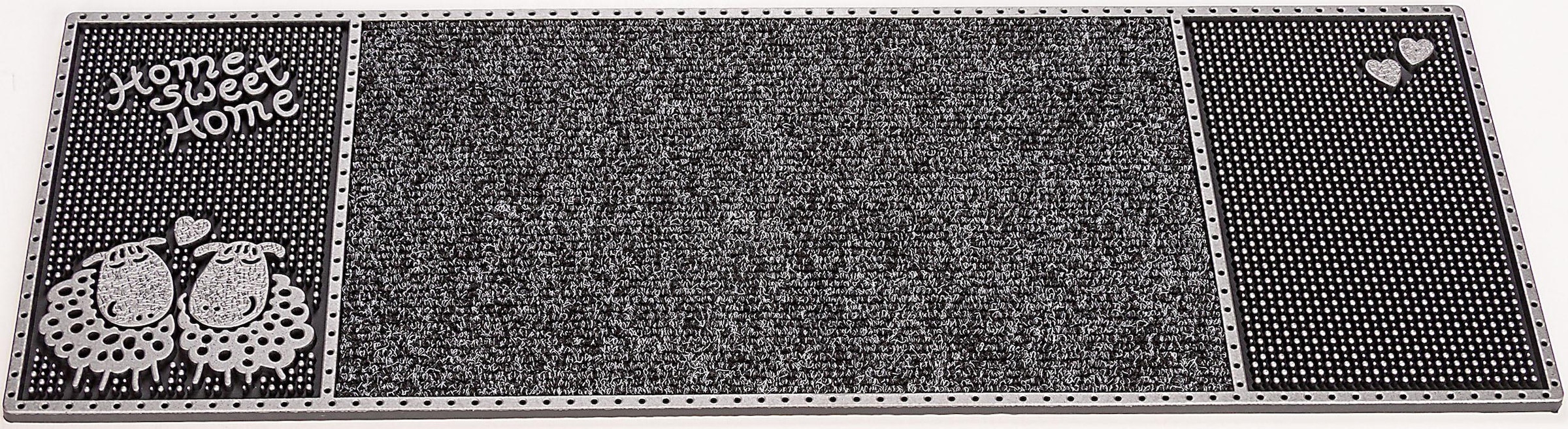 Home2Fashion Fußmatte »CC Clean Merino«, rechteckig, 8 mm Höhe, schmale Schmutzfangmatte, mit Spruch, robust, In- und Outdoor geeignet
