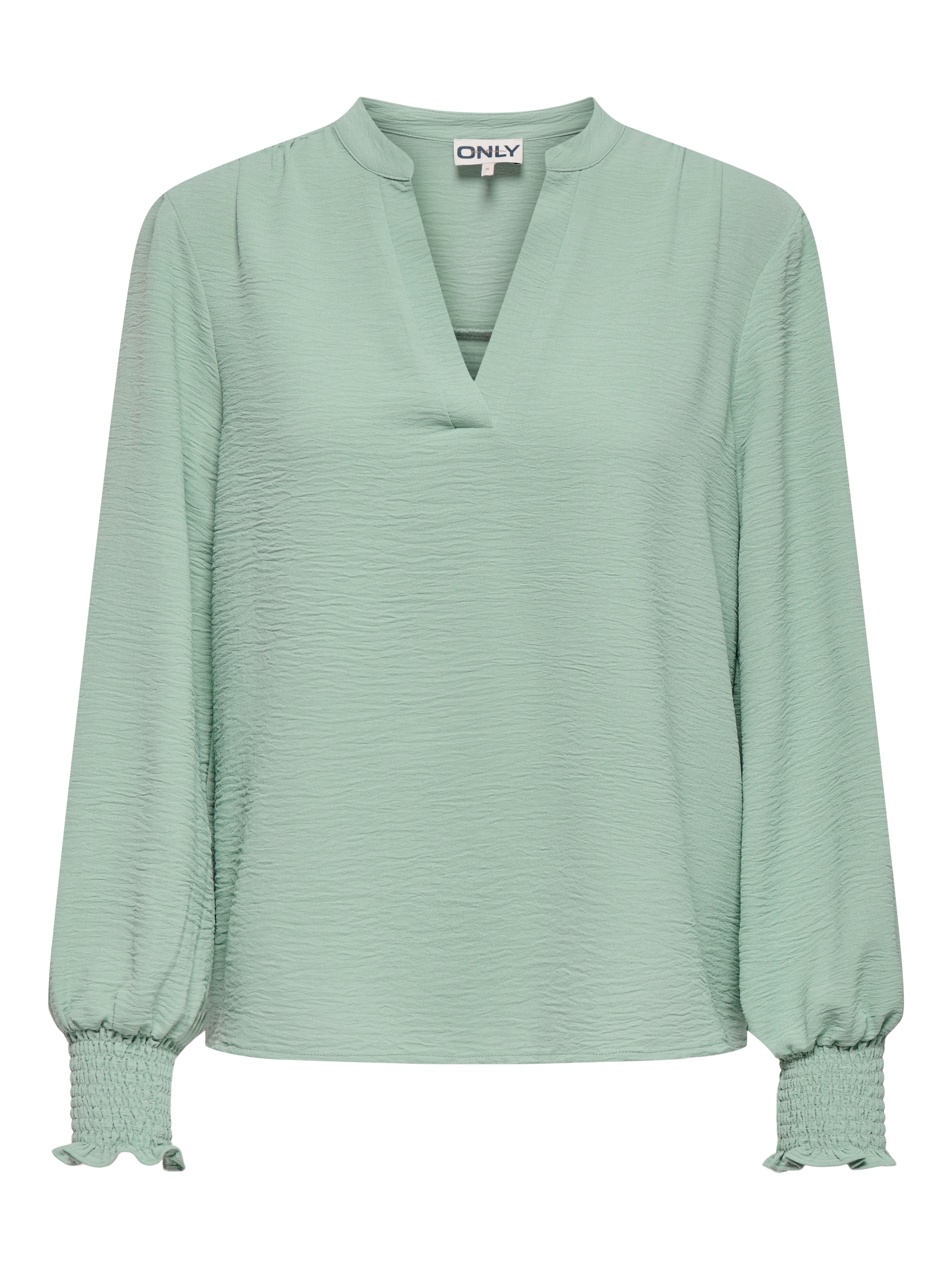 ONLY Blusenshirt »ONLMETTE V-NECK LS SMOCK TOP NOOS WVN« Kunstfaser, regular fit