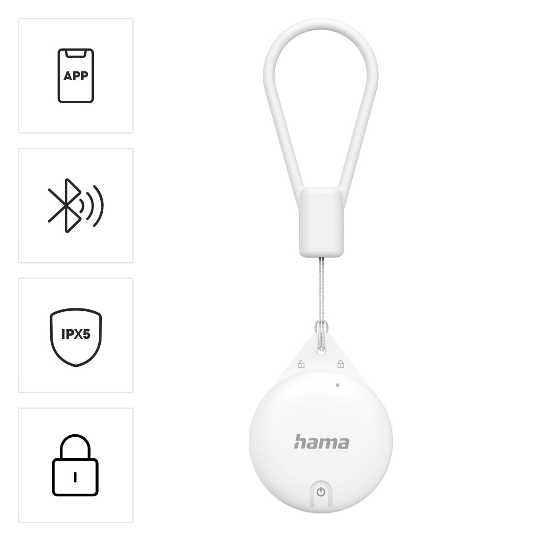 Hama GPS-Tracker »Schlüsselfinder für Apple „Wo ist“-App (Bluetooth, mit Alarm, für iOS)«, AirTag Alternative, Tracker