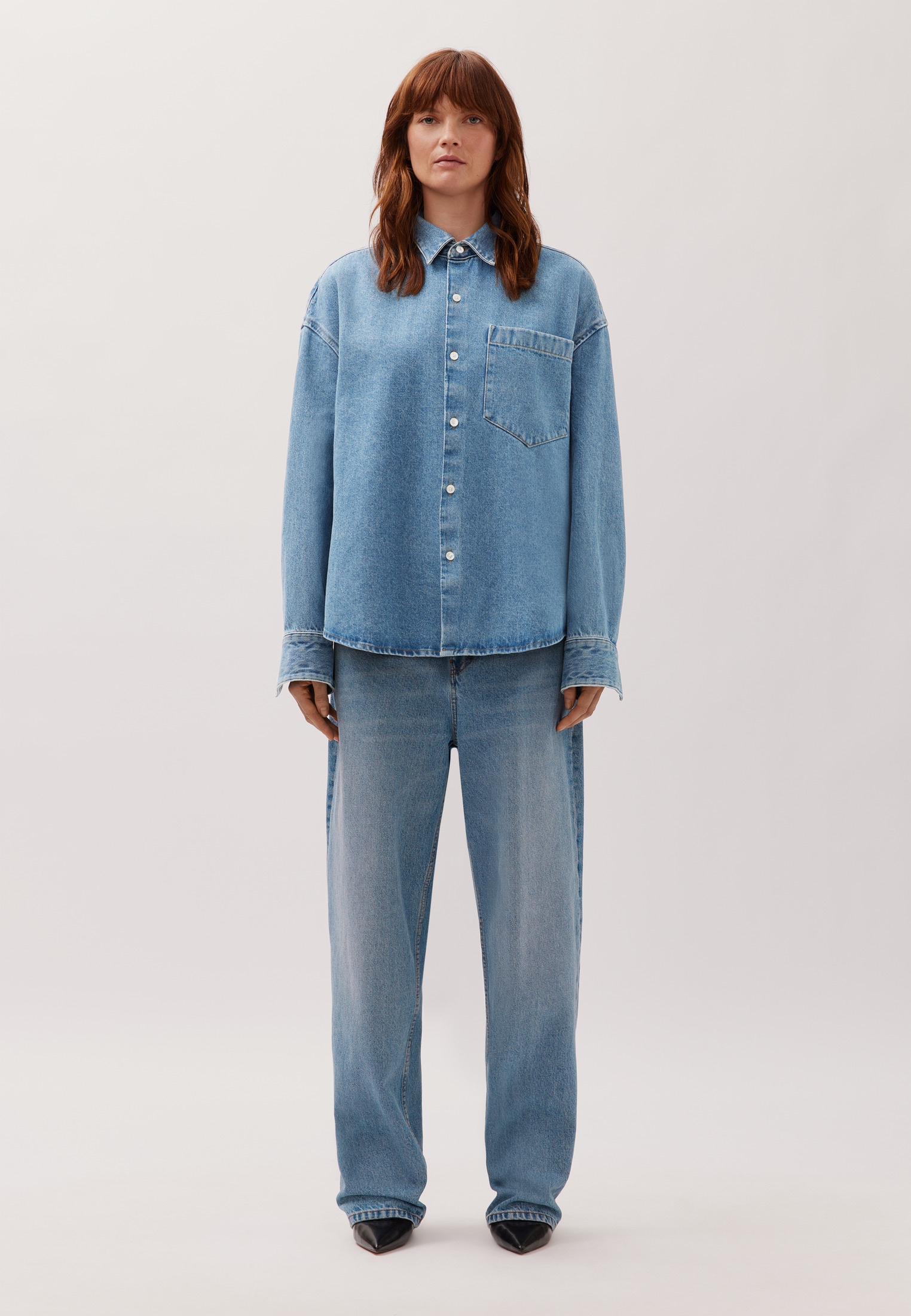 studio seidensticker Businesshemd Oversized 1/1 Kentkragen Denim
