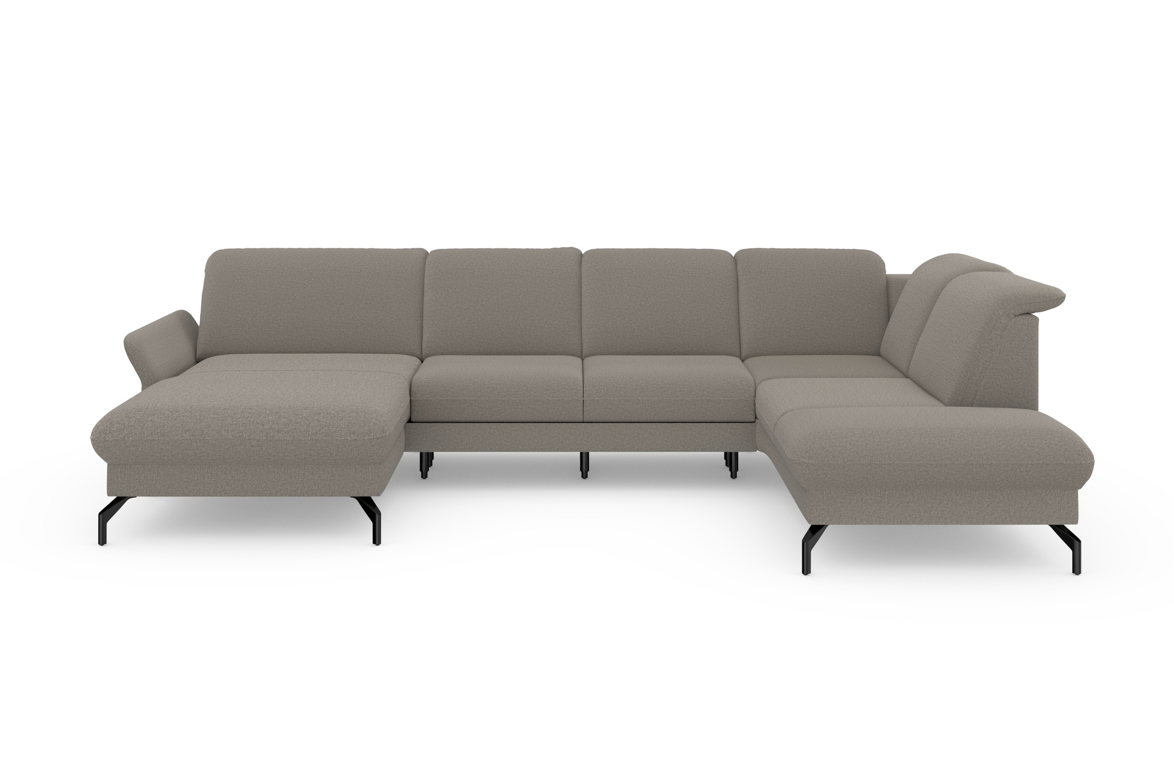 sit&more Wohnlandschaft »Fashion U-Form«, wahlweise mit Kopfteilverstellung, Vorziehsitz, motorisch, Metallfüße