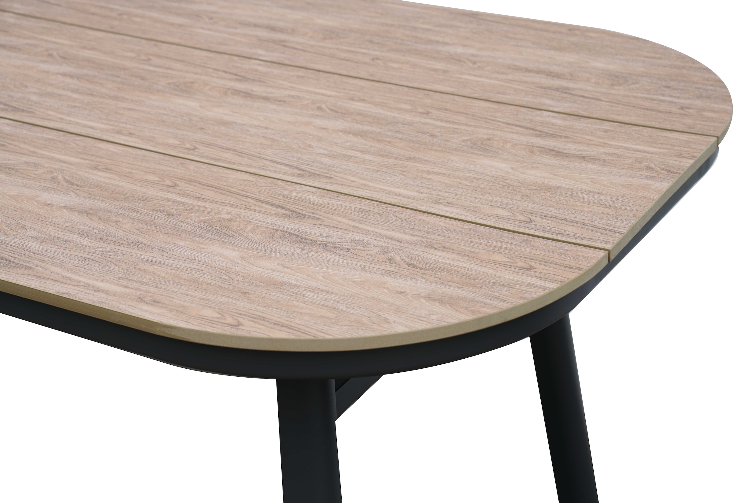 Destiny Garten-Essgruppe »MALAGA SAN MARINO 4 Se + Tisch OV 180x90cm holzf./ natur meliert« Set,  Aluminium, Polyrattan, Polywood