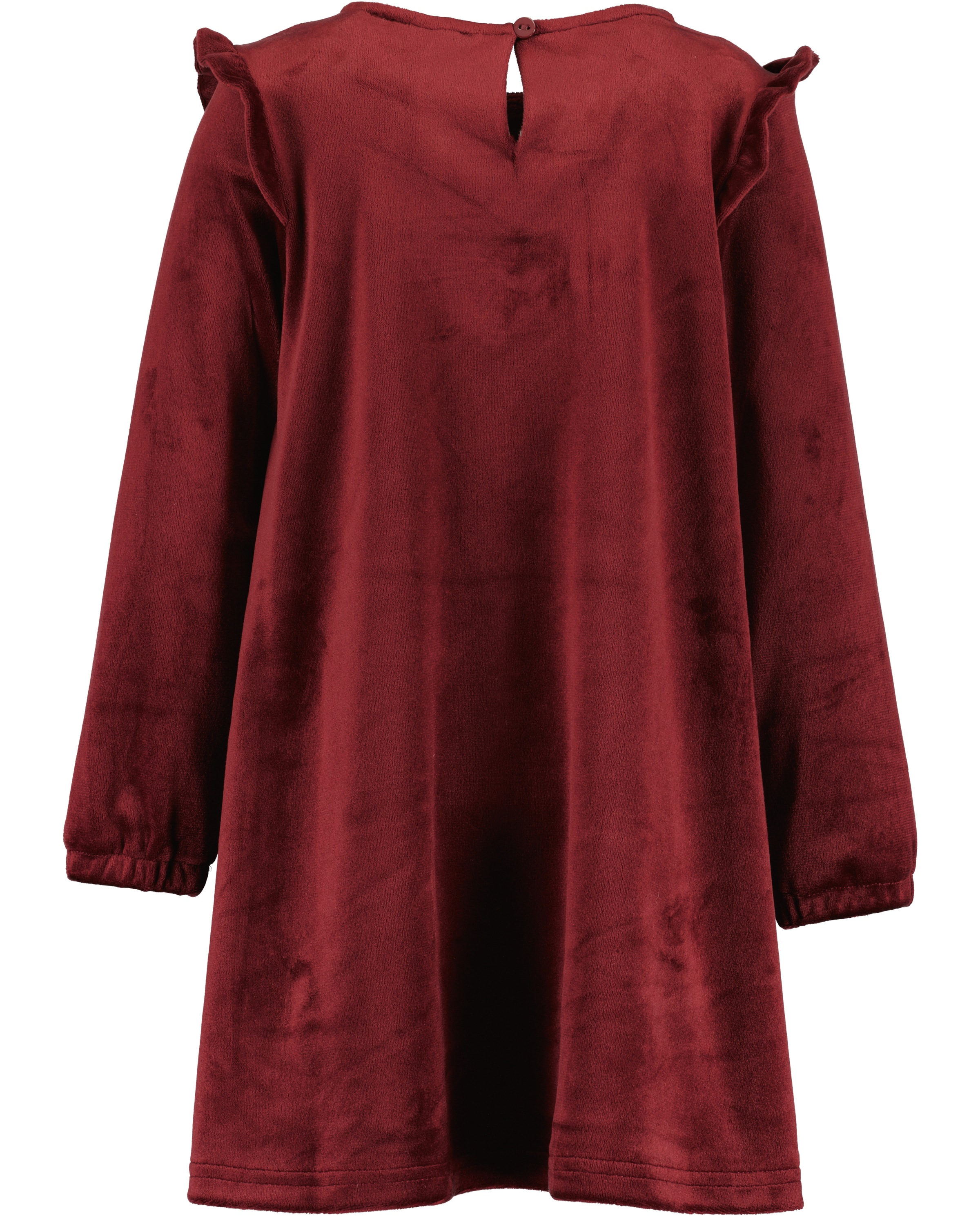 Blue Seven Sweatkleid, in samtiger Optik und mit süßen Rüschen
