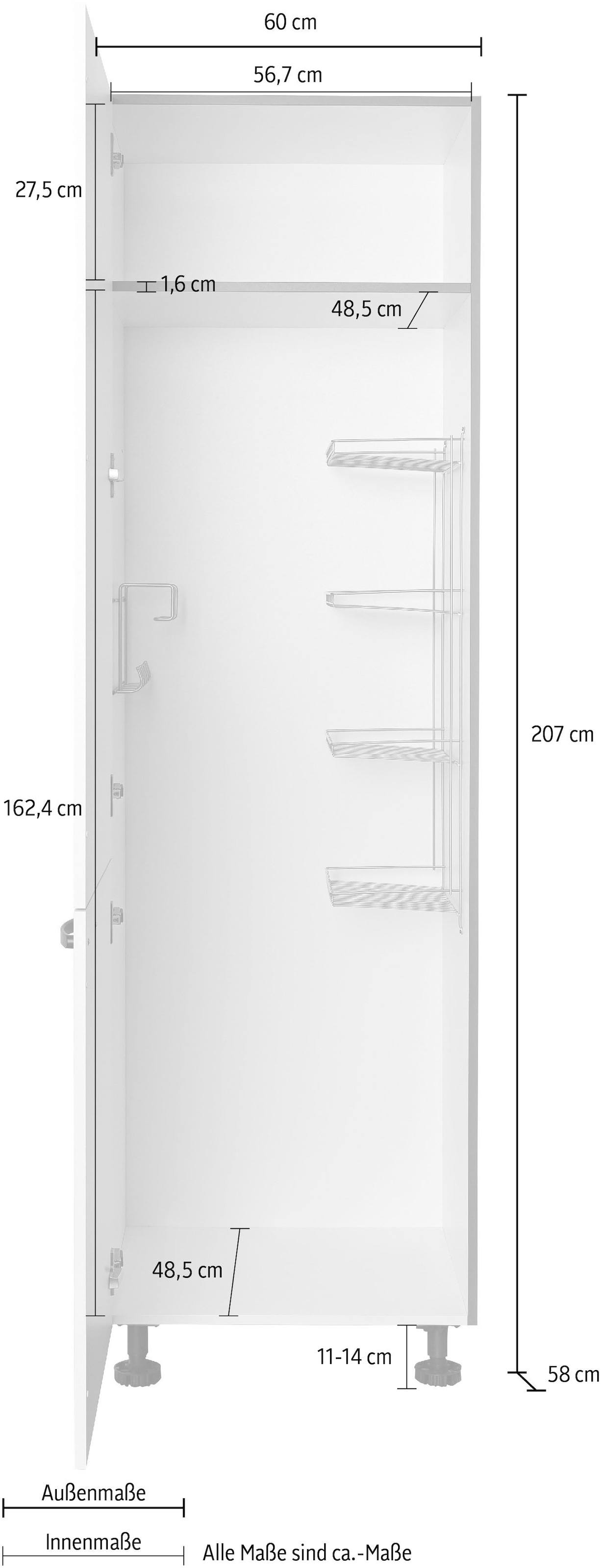 Express Küchen Stauraumschrank »ARTA«, vormontiert