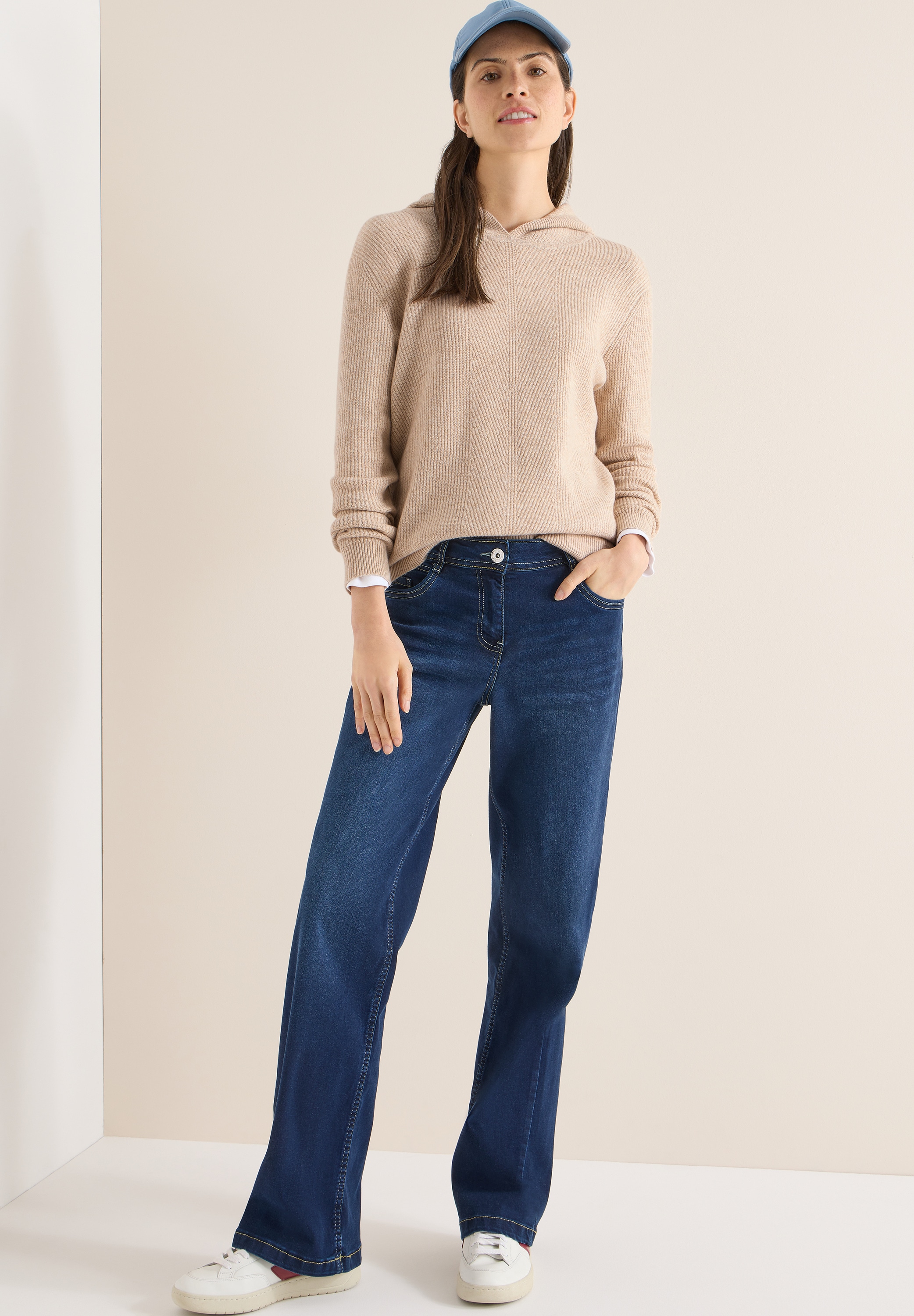 Cecil Kapuzenpullover Strick mit Strukturdetail