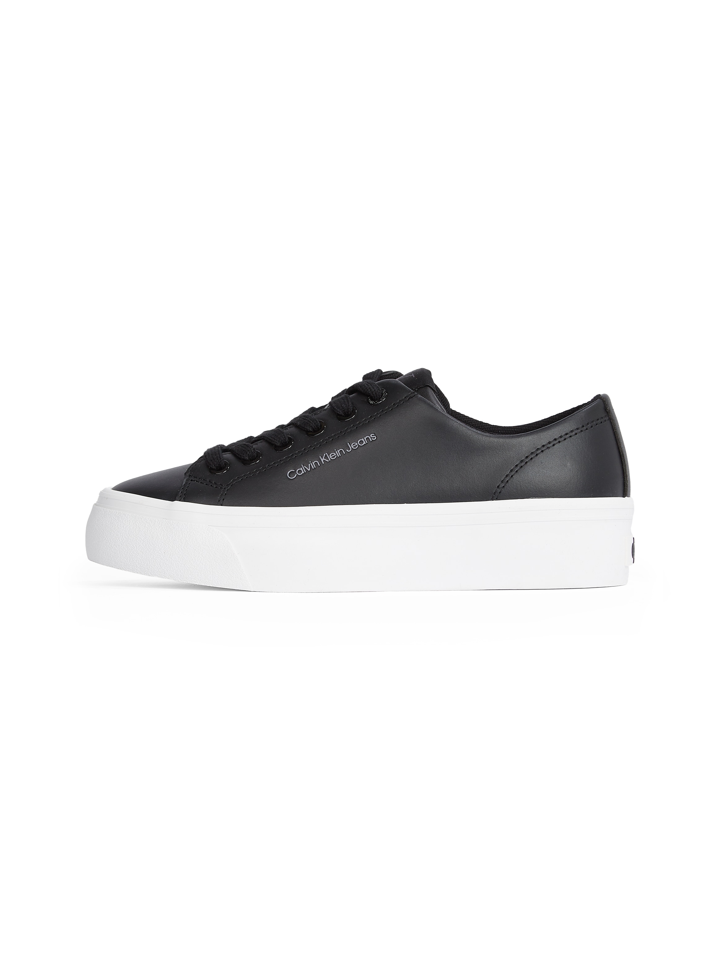 Calvin Klein Jeans Plateausneaker »VULC FLATFORM LOW MG LTH«, Schnürschuh, Halbschuh, Freizeitschuh in klassischer Optik