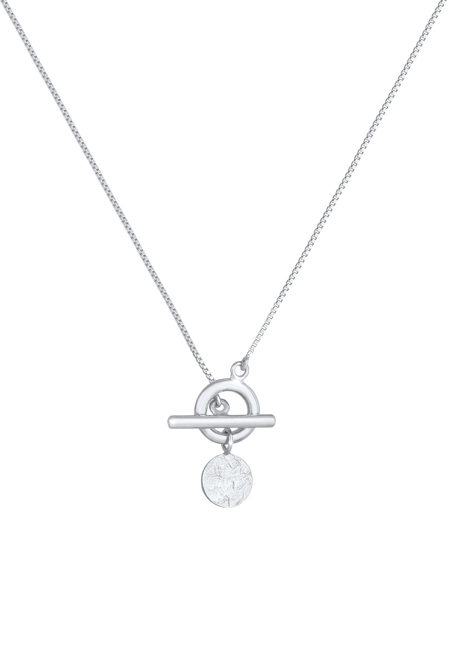 Elli Kette mit Anhänger »Halskette Venezianer Plättchen T-Bar Verschluss 925 Silber«