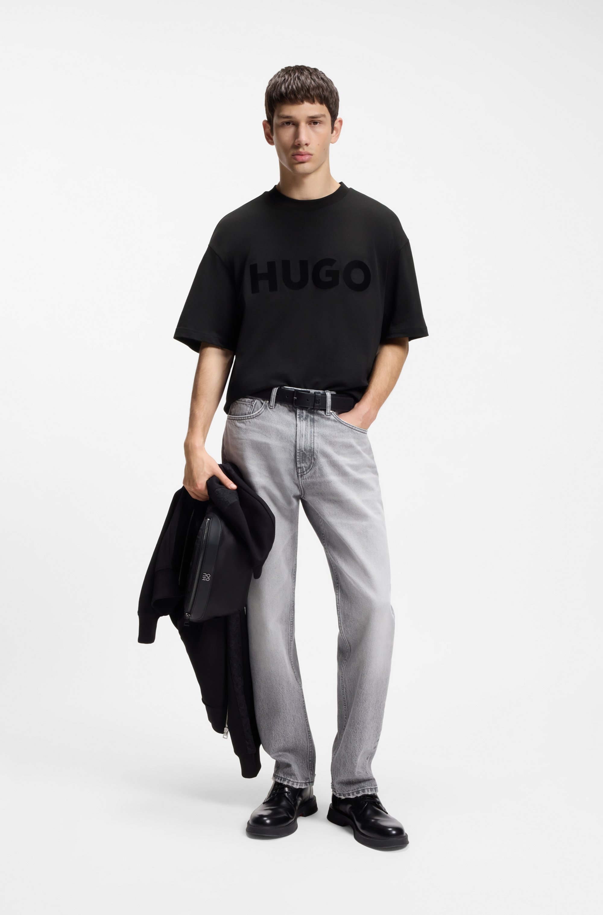 HUGO T-Shirt »Dinkee« Oversized-Fit, reine Baumwolle, Logo-Druck