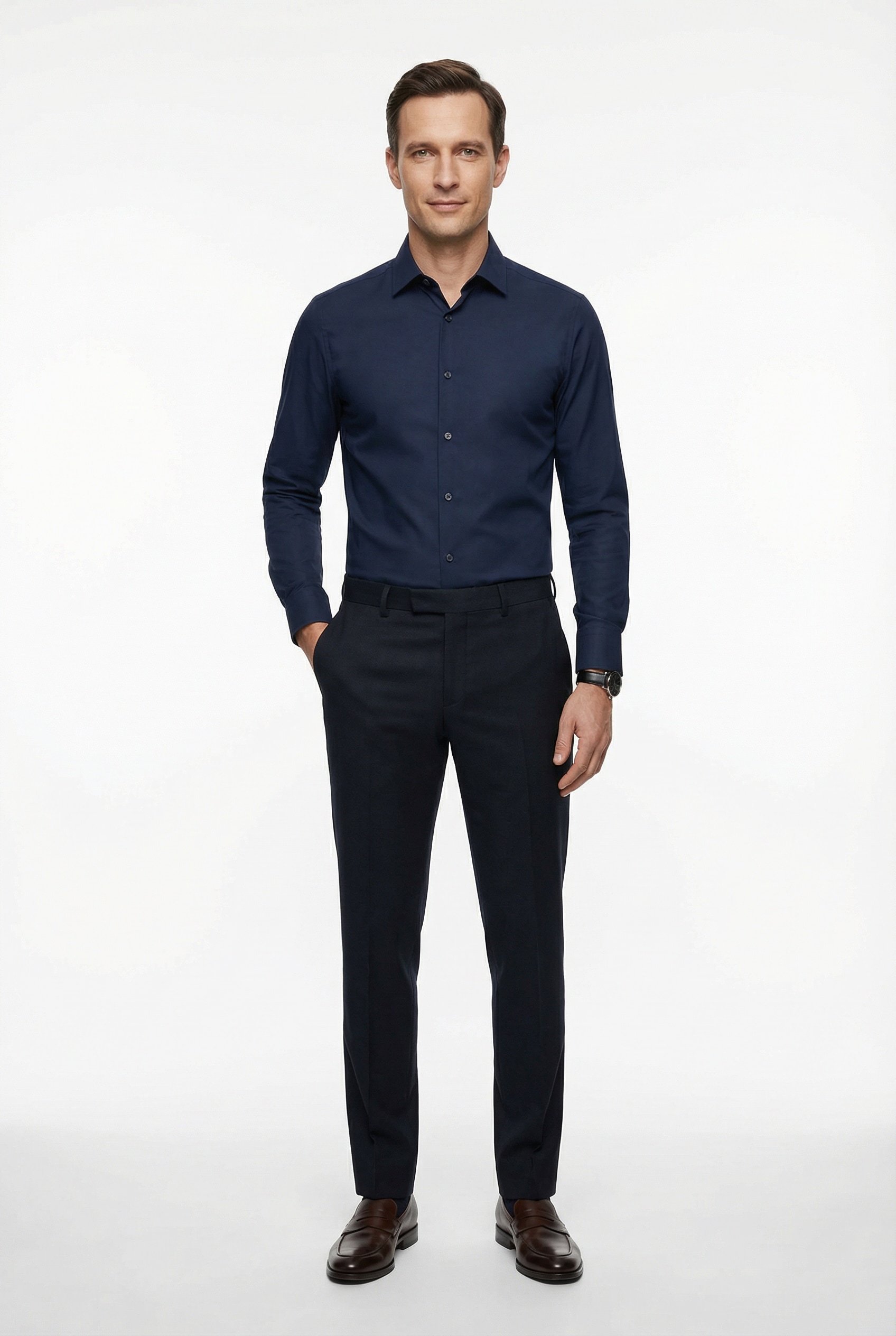 Calvin Klein Businesshemd »REG ESNTL POPLIN STR SLD« Regular fit, mit Rundhalsausschnitt